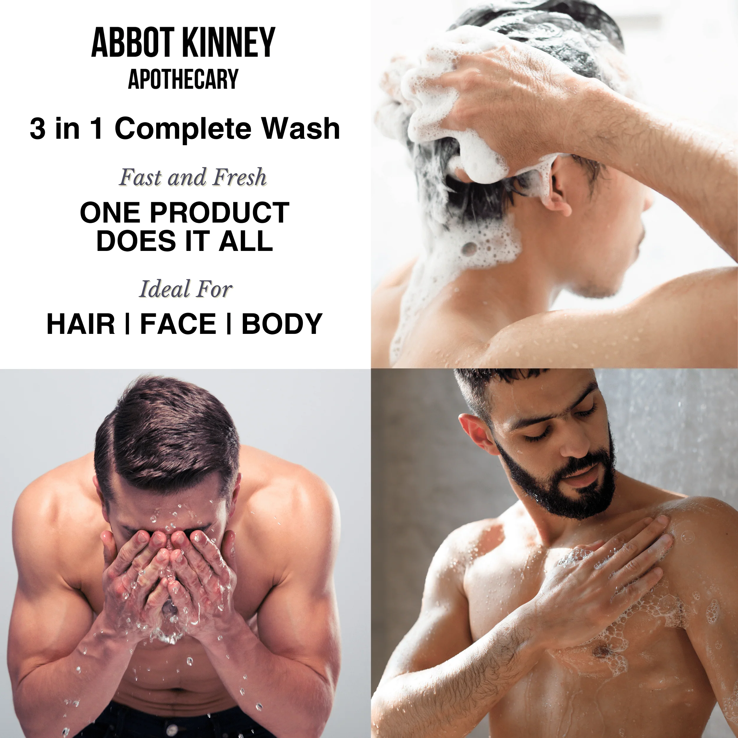 2 PACK - Men's 3-in-1 Moisturizing Shampoo, Conditioner, and Body Wash, Tea Tree 32oz by Abbot Kinney Apothecary by  Los Angeles Brands - Image 5