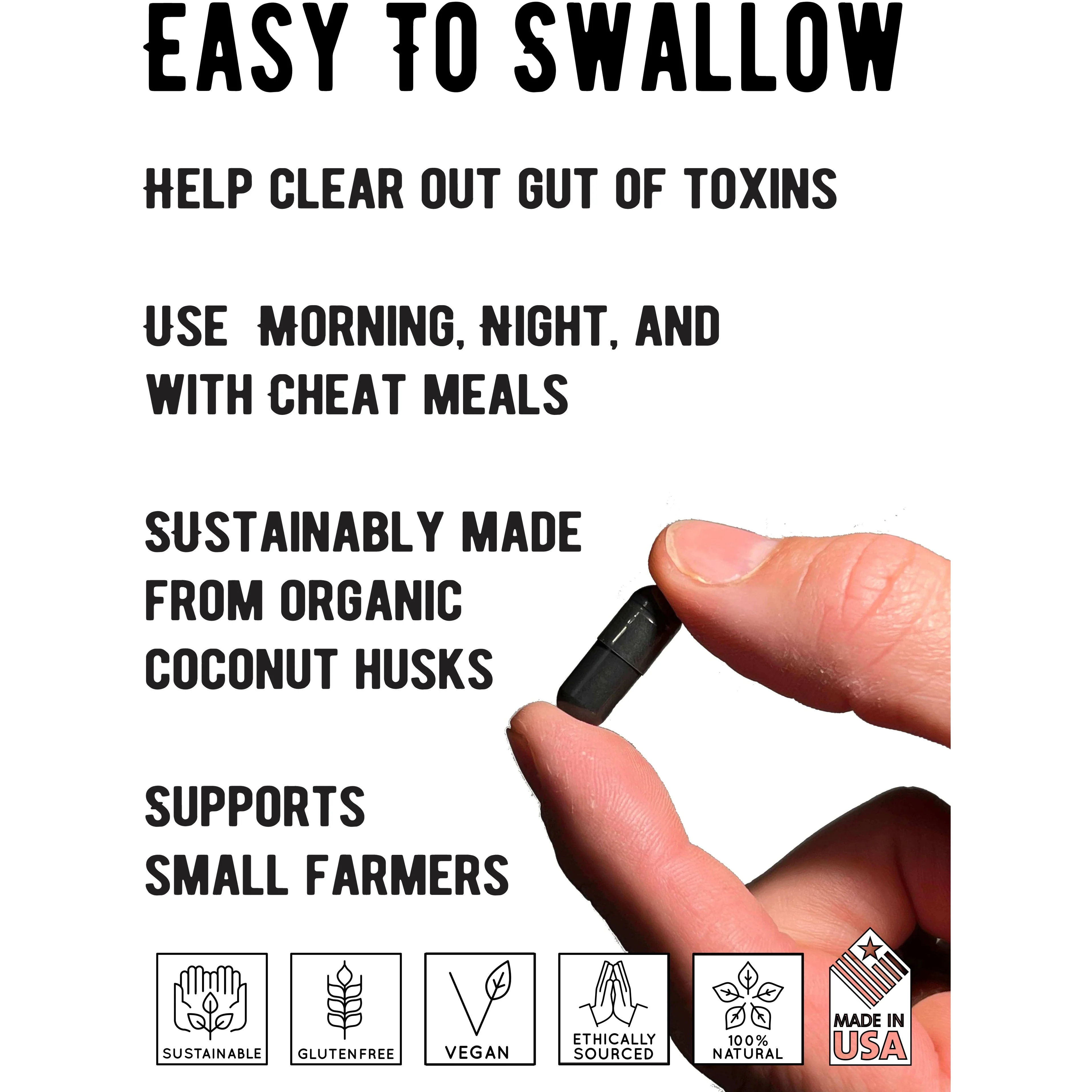 Activated Charcoal Capsules, 120ct Case of 12 by Wild Foods - Image 3