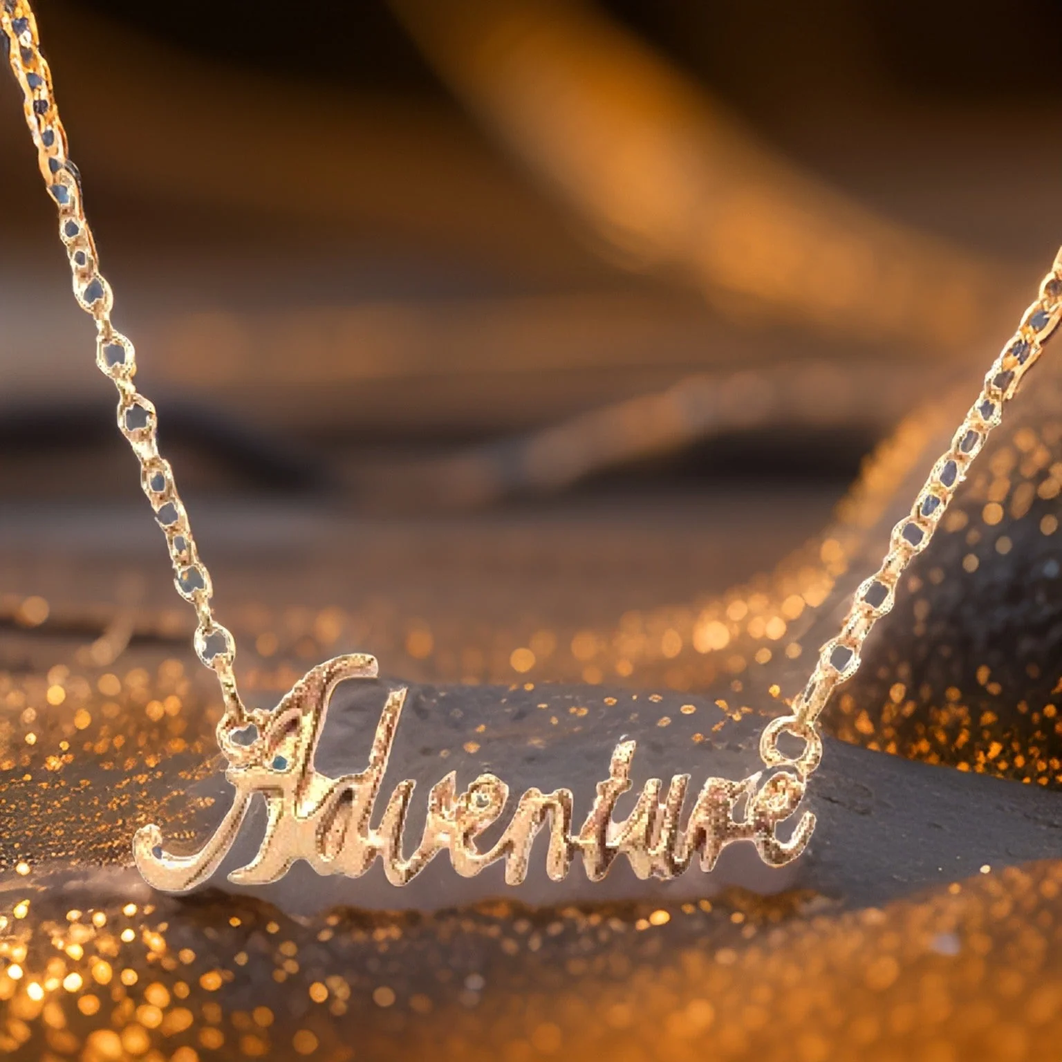 Adventure Script Necklace by The Urban Charm by The Urban Charm - Image 4