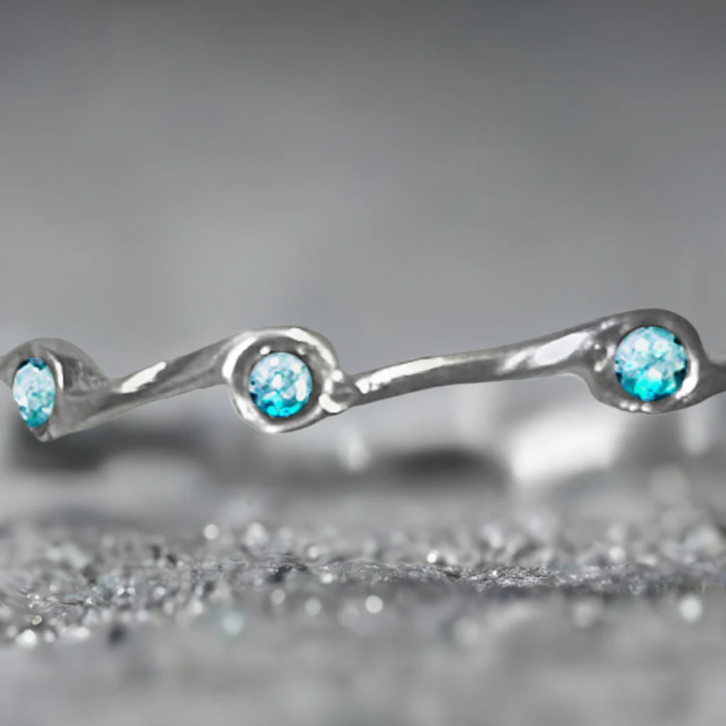 Aquamarine Birthstone Stacker Ring by The Urban Charm - Image 3