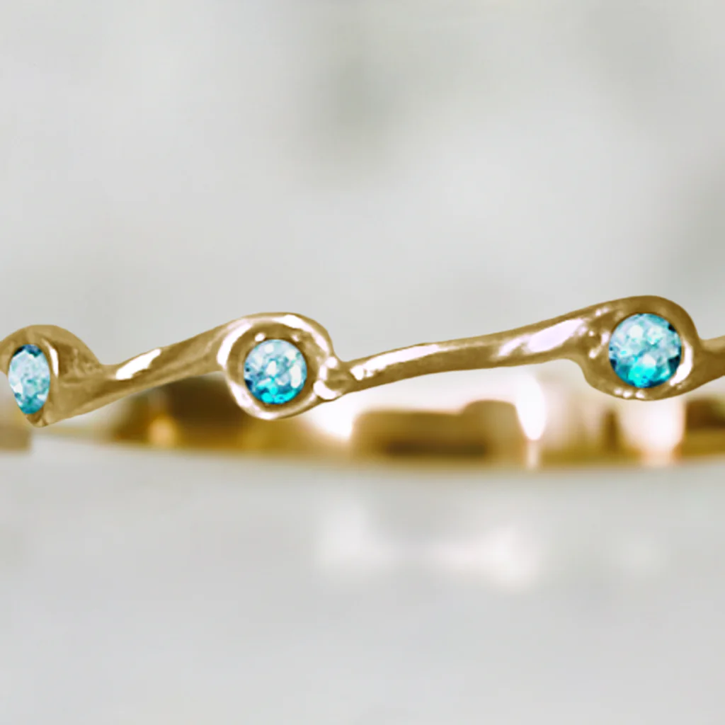 Aquamarine Birthstone Stacker Ring by The Urban Charm - Image 5