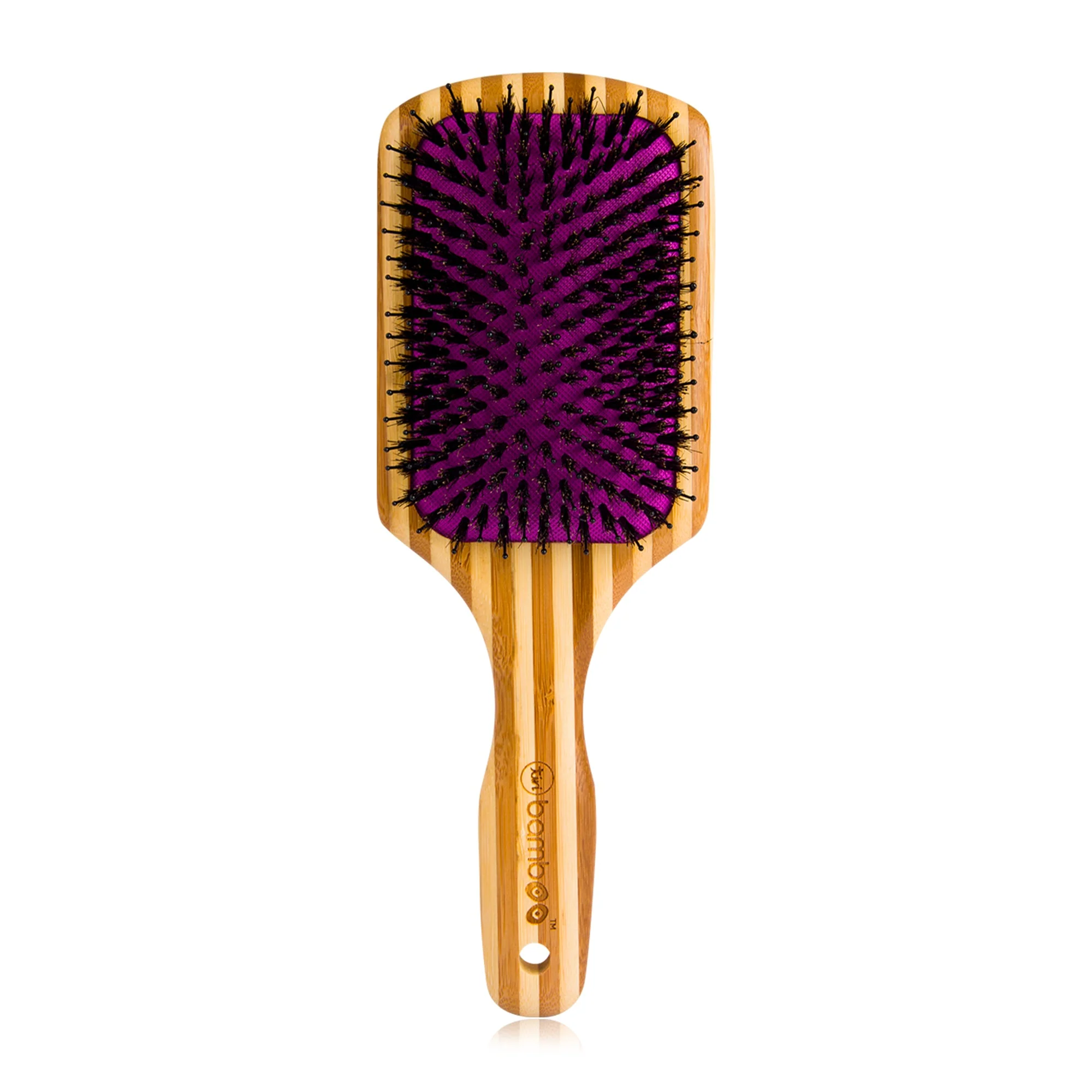 Bamboo XL Detangling Paddle Brush with Boar Bristles - Image 4