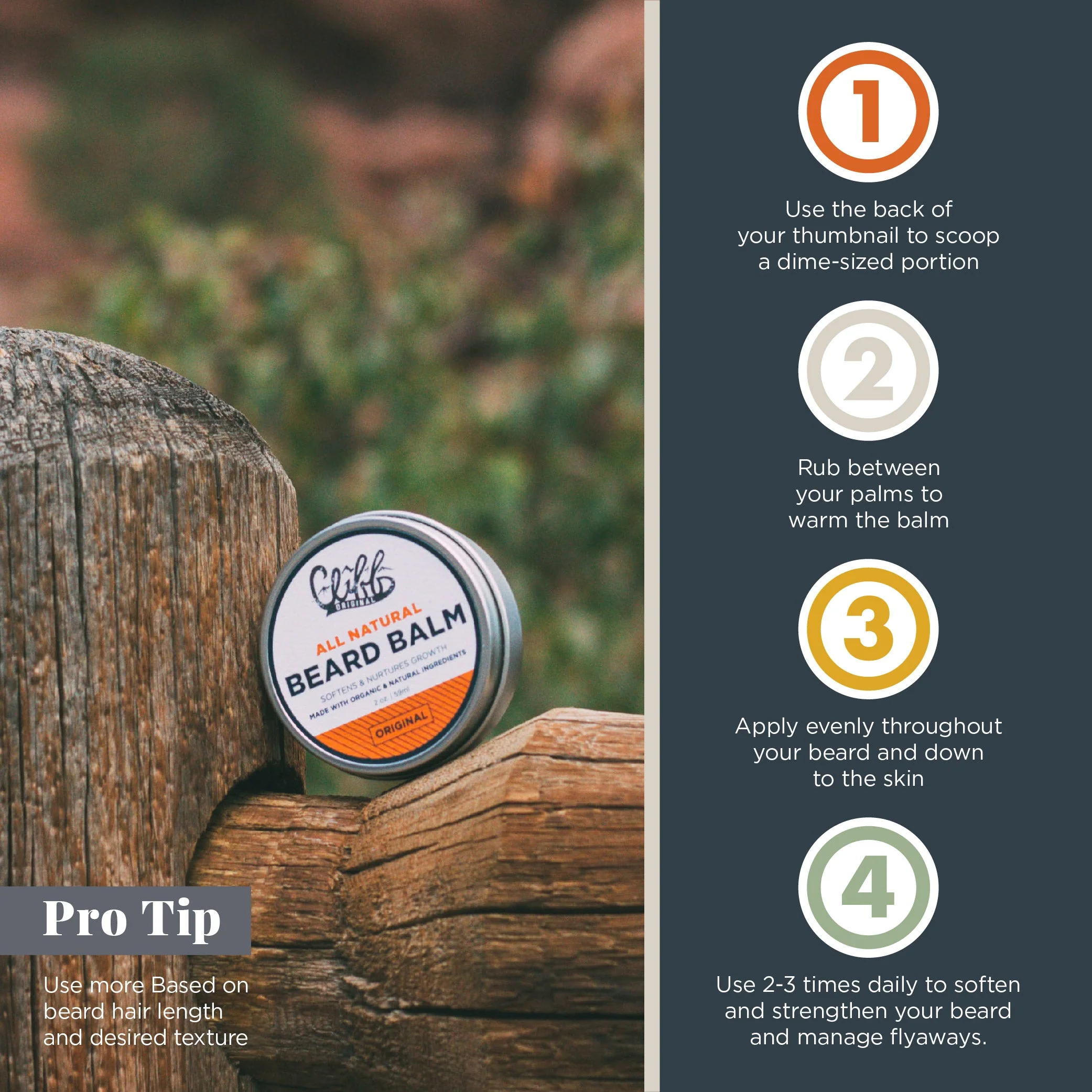 Beard Balm Puck - Original Scent by Cliff Supply - Image 3