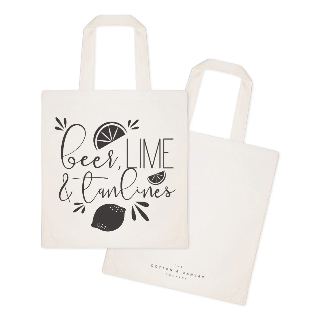 Beer, Lime and Tan Lines Cotton Canvas Tote Bag by The Cotton & Canvas Co. - Image 2