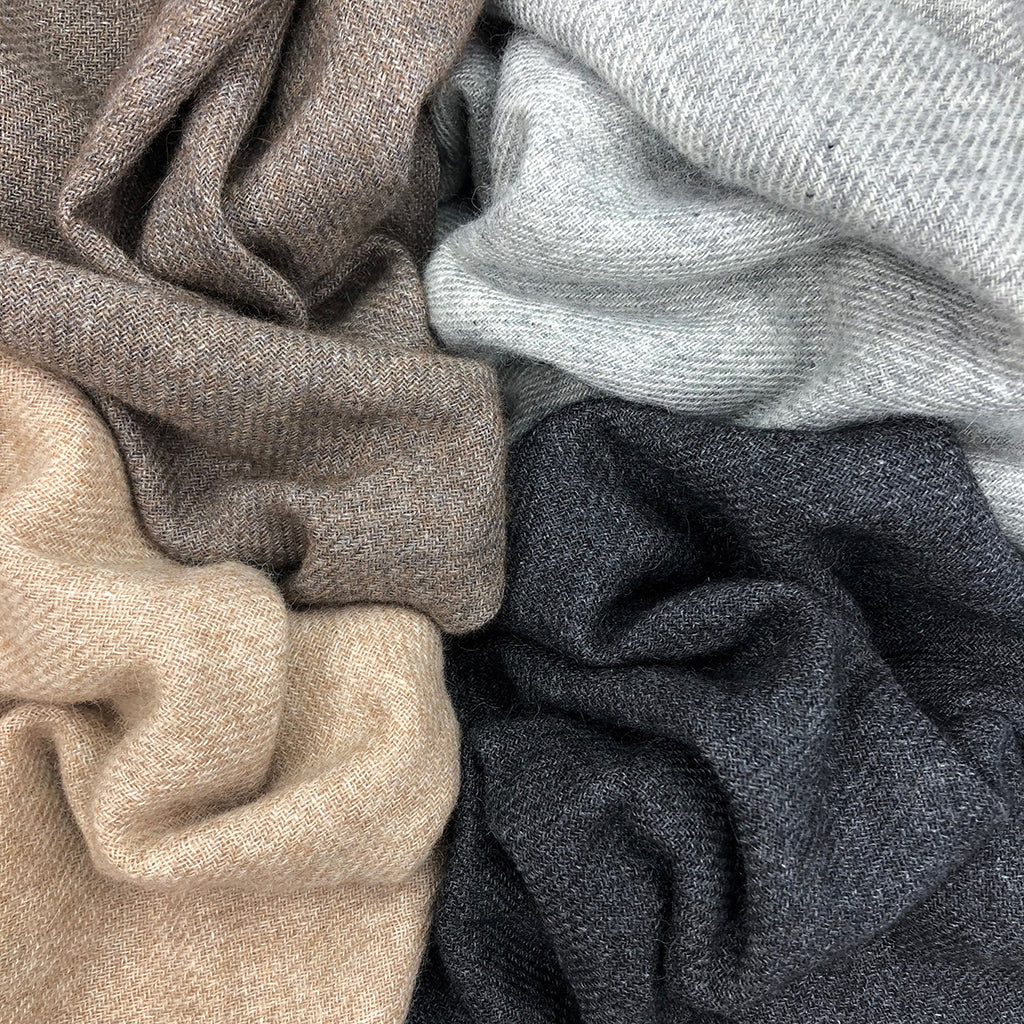 Beige Handloom Cashmere Scarf by SLATE + SALT - Image 5
