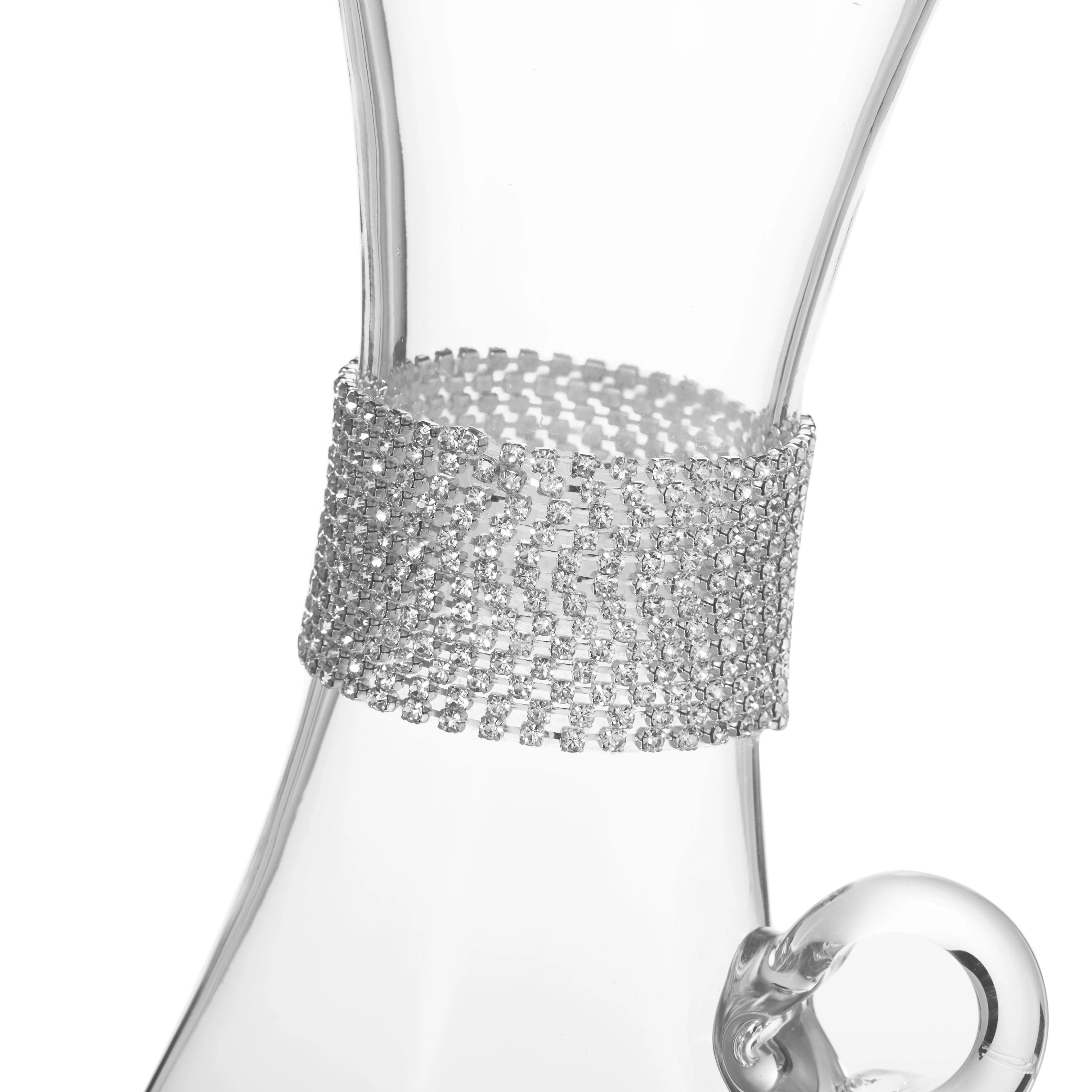 Berkware Elegant Wine Decanter - Glass Pitcher and Carafe with Dazzling Rhinestone Design (Silver tone) - Image 6