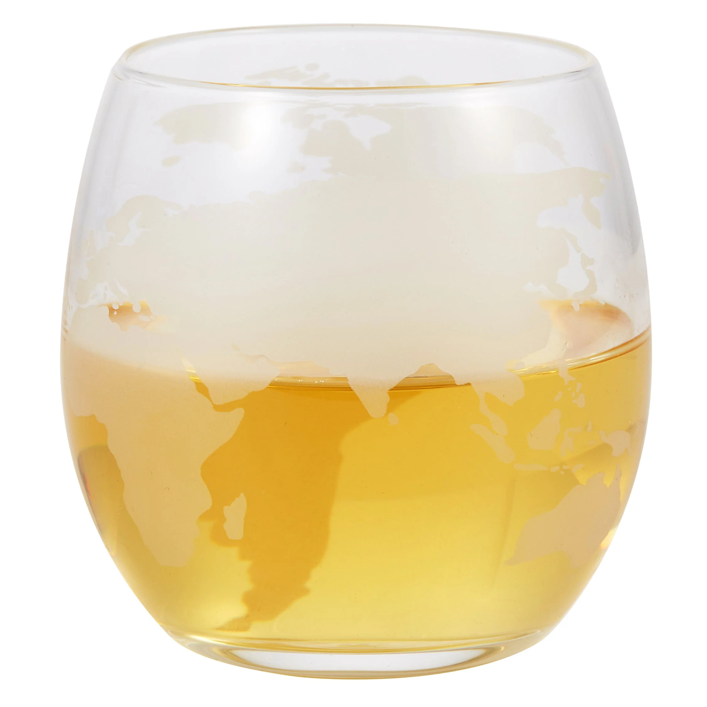 Berkware Globe Etched Whiskey Decanter With Interior Hand-Crafted Glass Ship and 2 Cups Set with Wood Base - Image 6