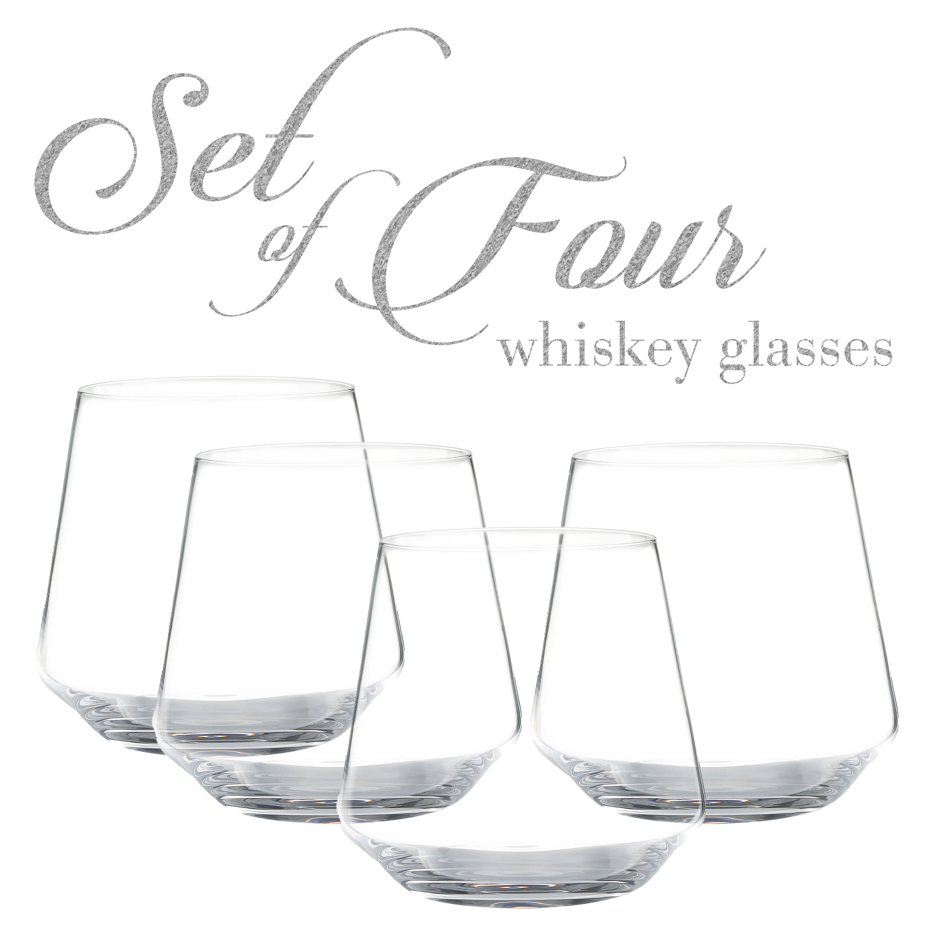 Berkware Lowball Whiskey Glasses - Classic Old Fashioned 10oz Drinking Tumblers - Set of 4 - Image 2