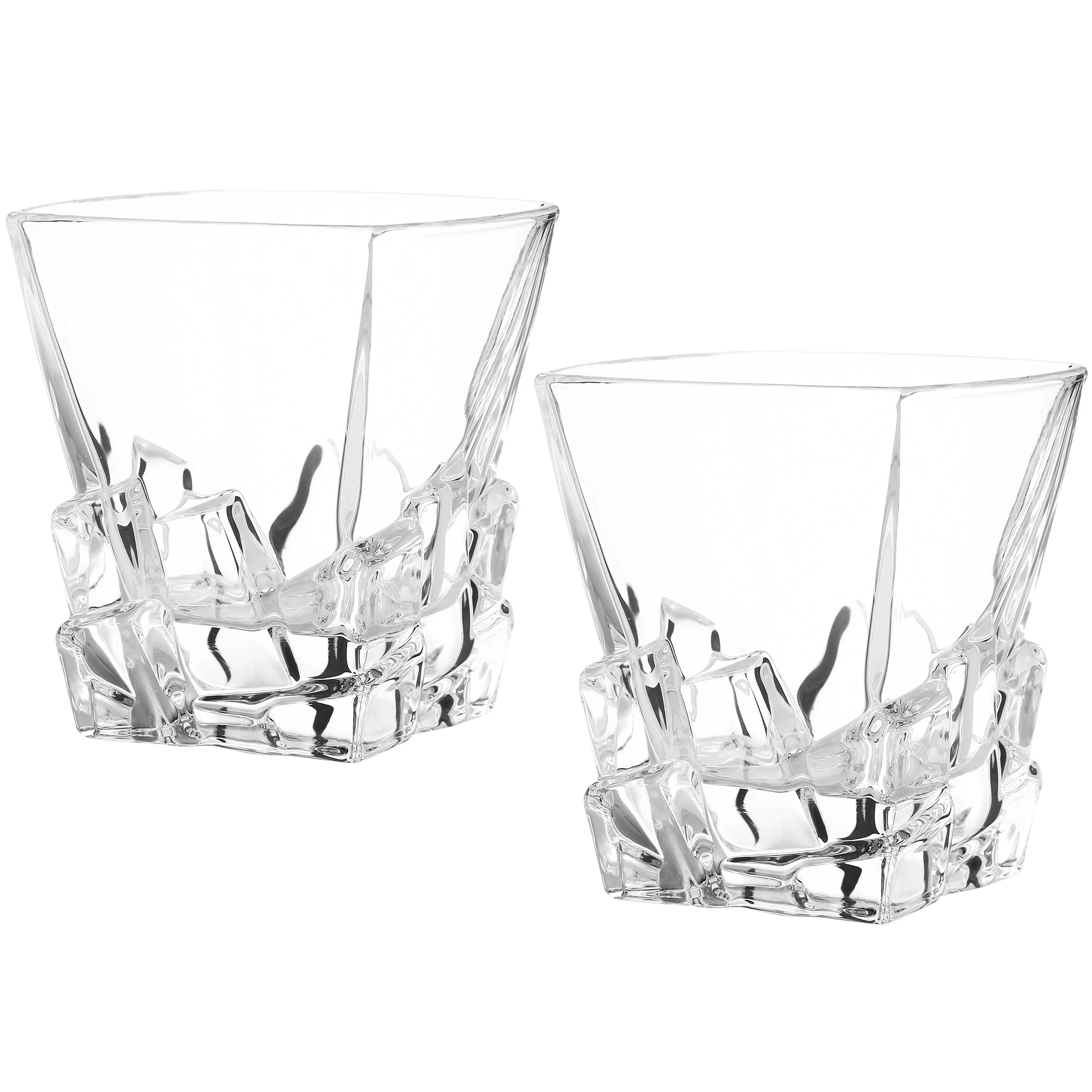 Berkware Lowball Whiskey Glasses - Modern Square Top Design - Set of 6 - Image 6