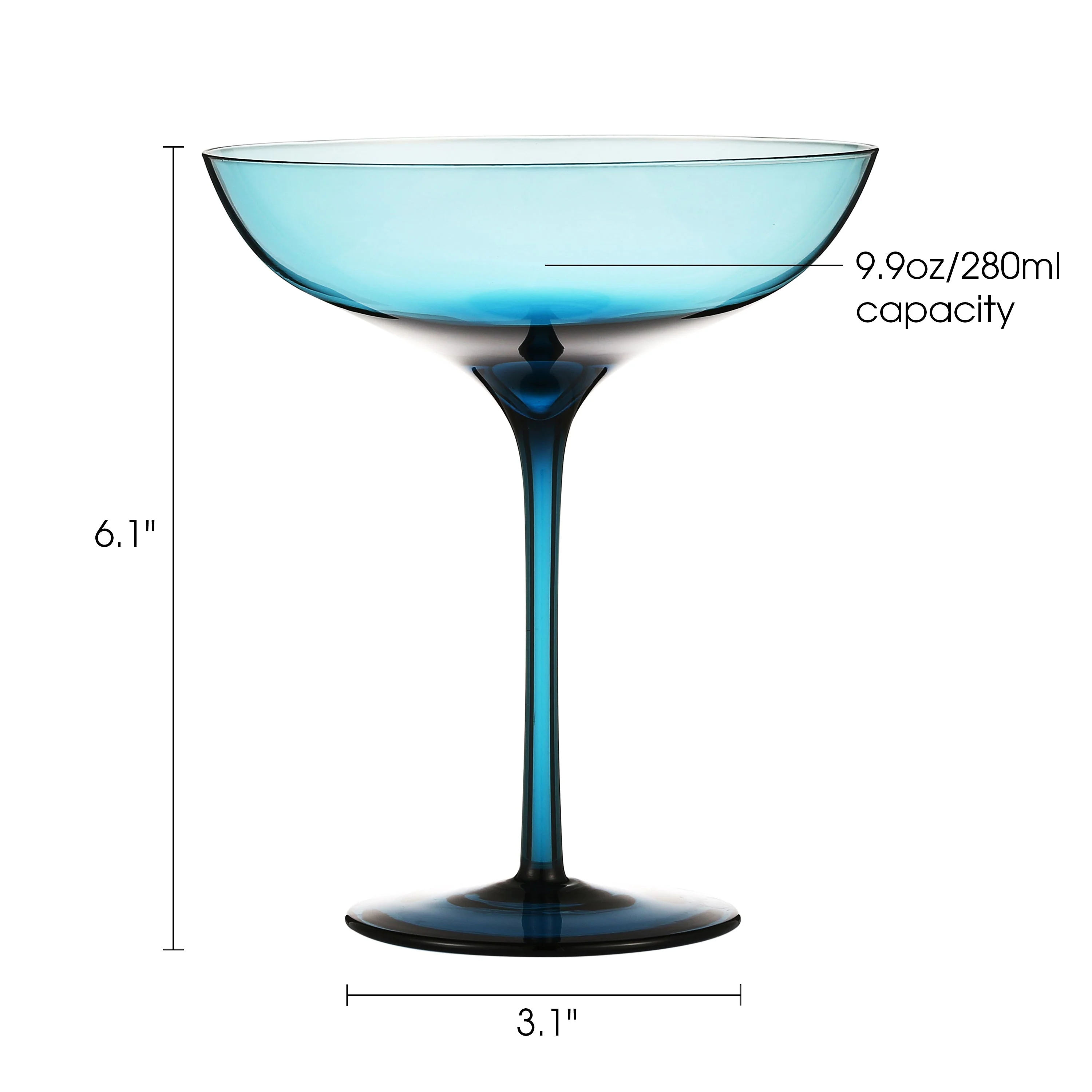 Berkware Set of 2 Luxurious and Elegant Coupe Cocktail Glass - Image 4
