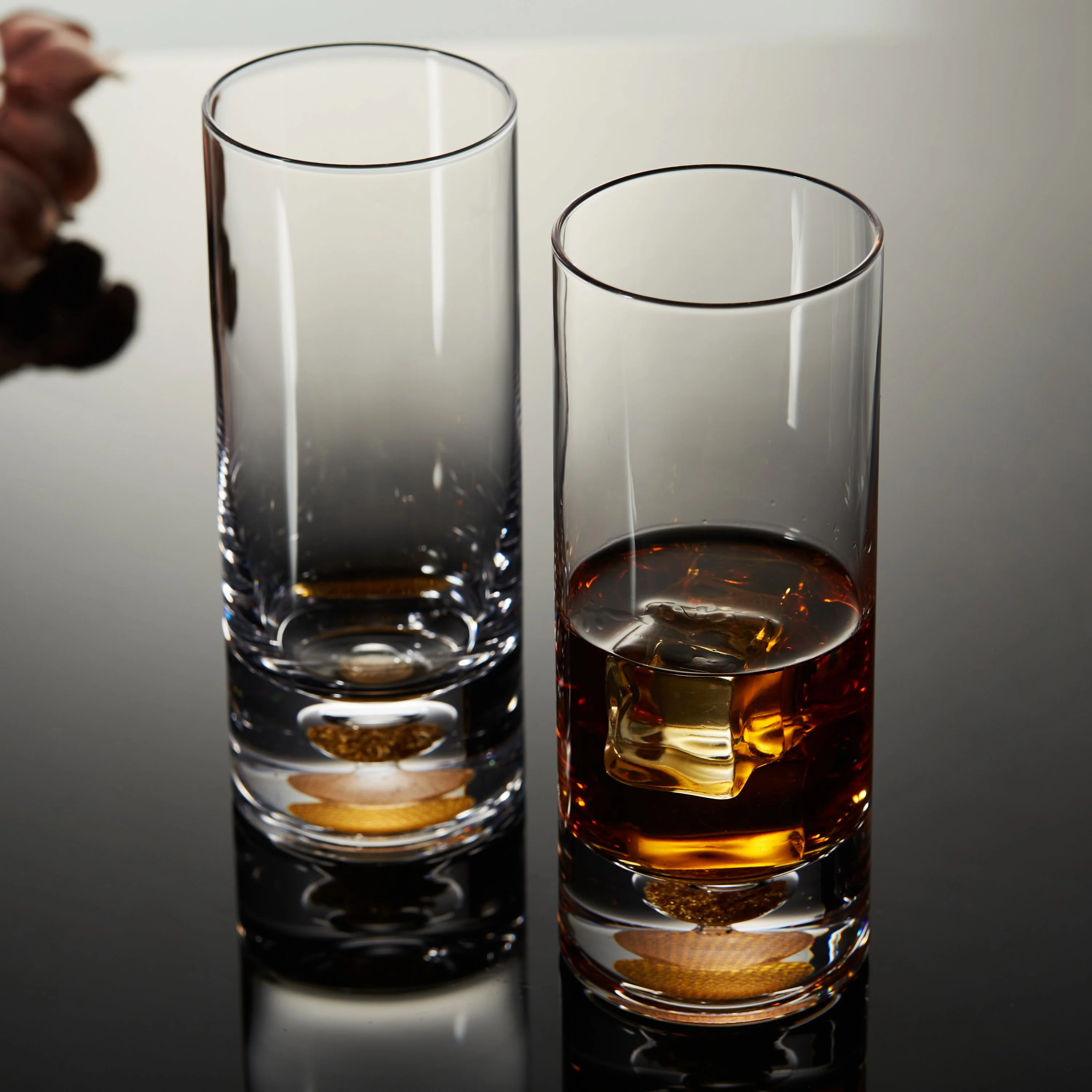 Berkware Whiskey Glasses with Unique Embedded Gold tone Flake Design - Image 3