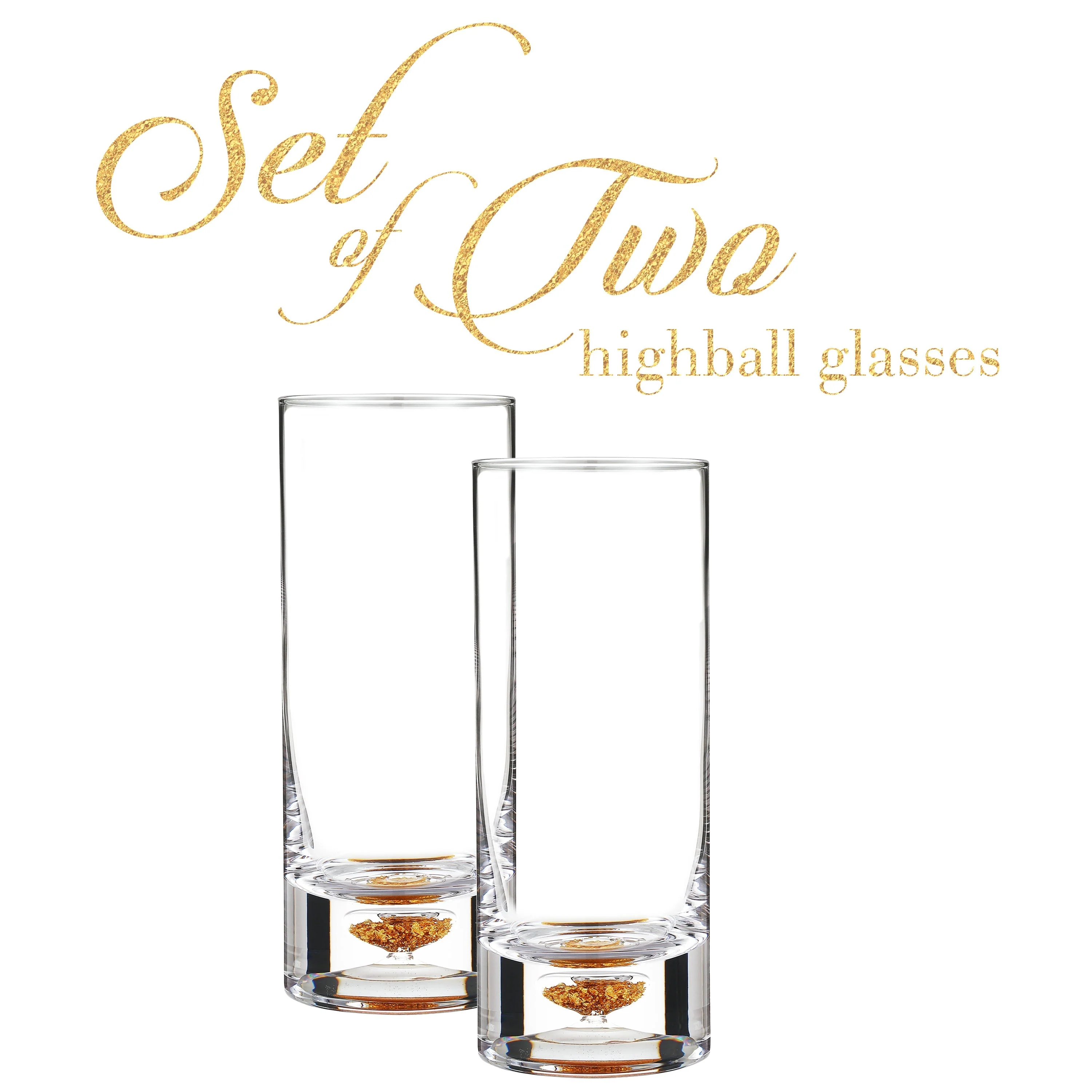 Berkware Whiskey Glasses with Unique Embedded Gold tone Flake Design - Image 4