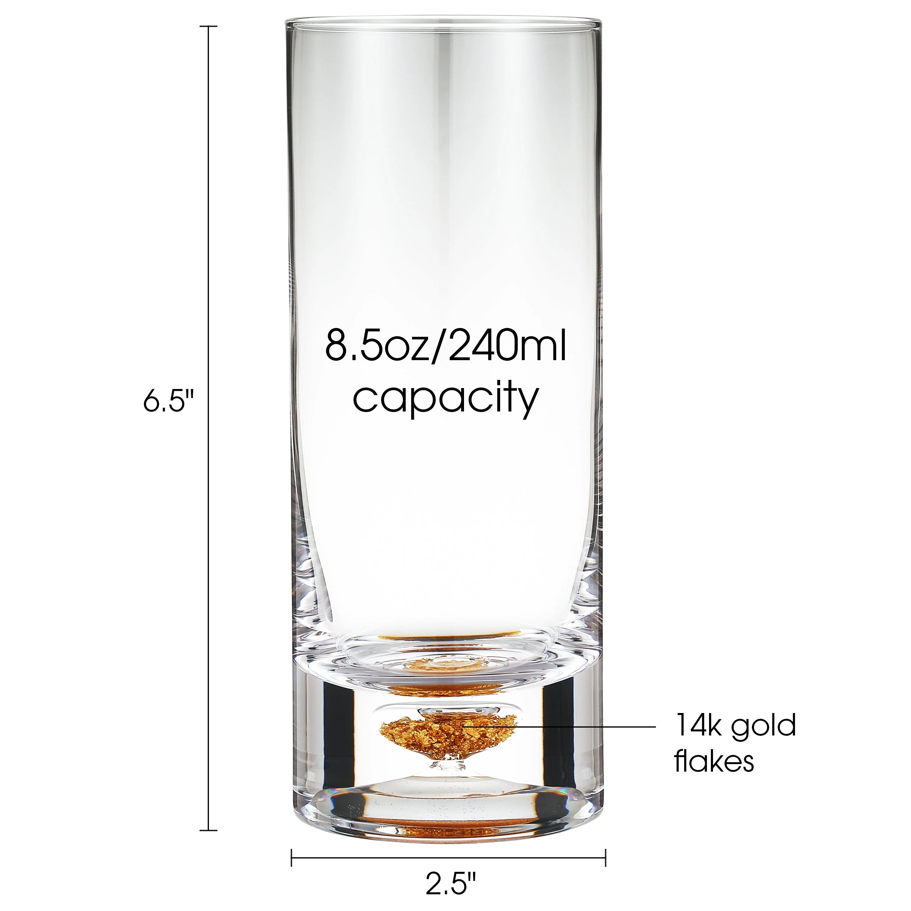 Berkware Whiskey Glasses with Unique Embedded Gold tone Flake Design - Image 6