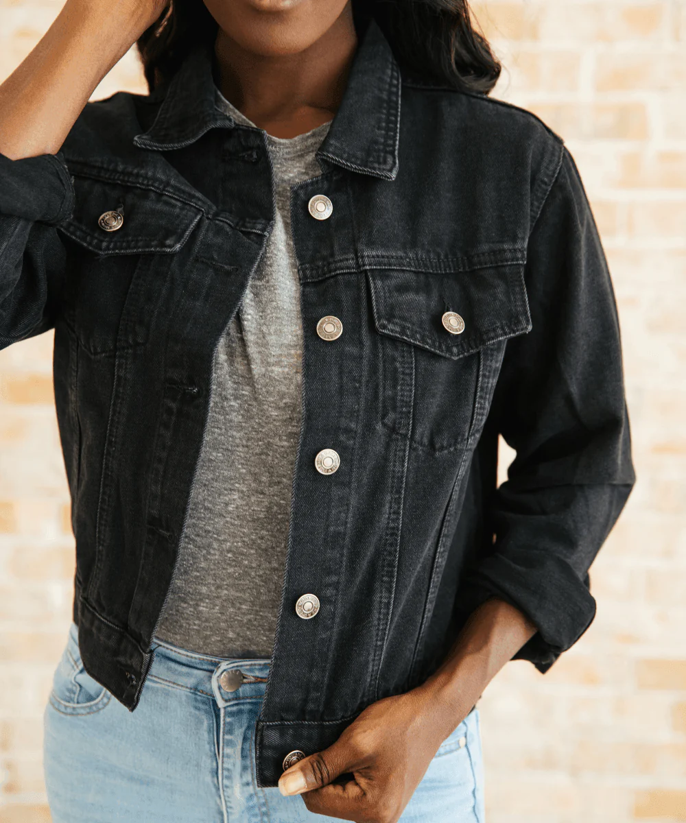 Black Denim Mama Jacket - Image 5