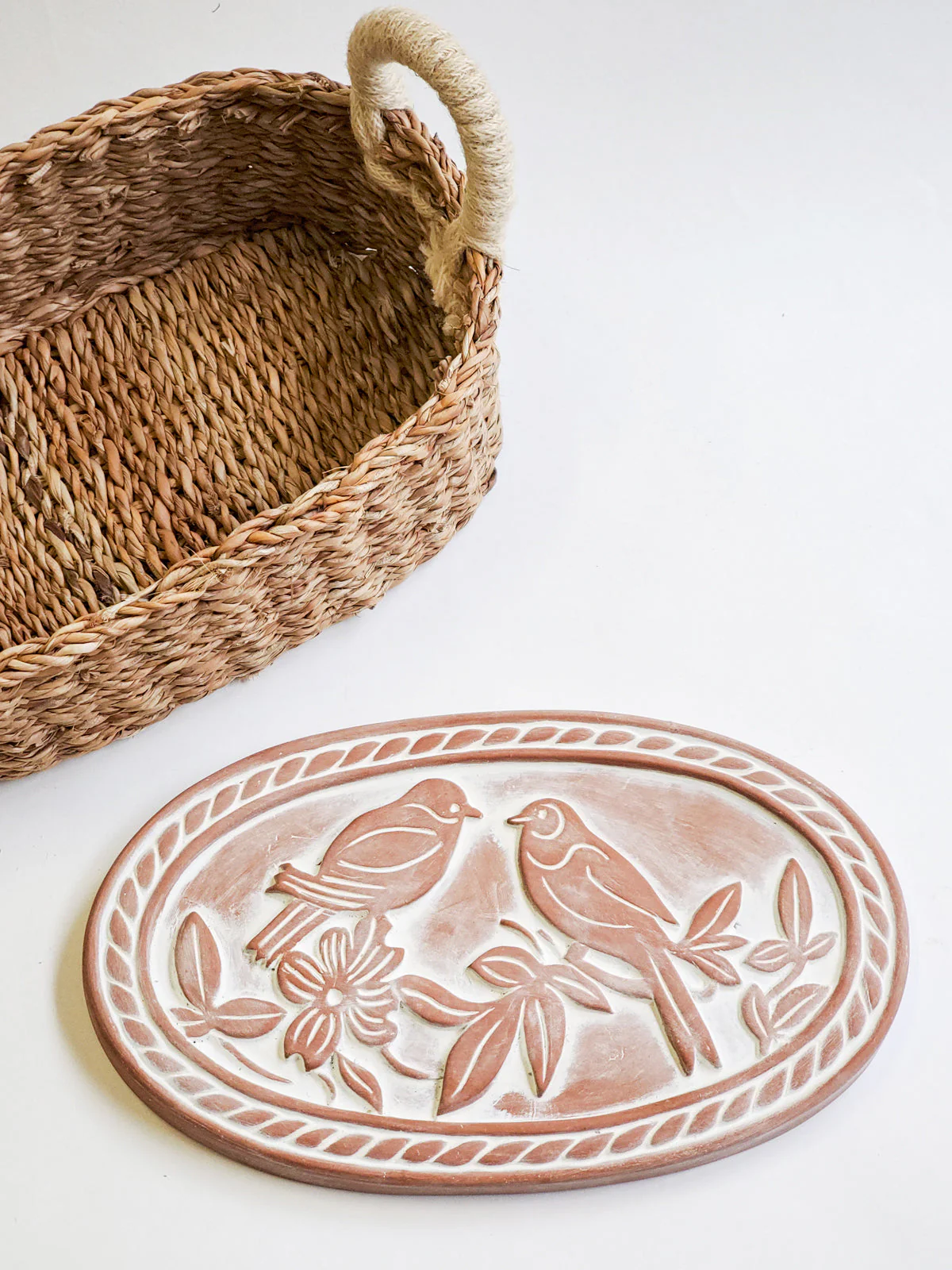 Bread Warmer & Basket - Lovebirds Oval - Image 4