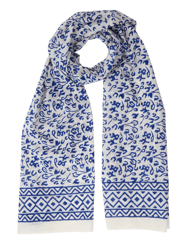 Bright Blue Abstract Scarf by Passion Lilie