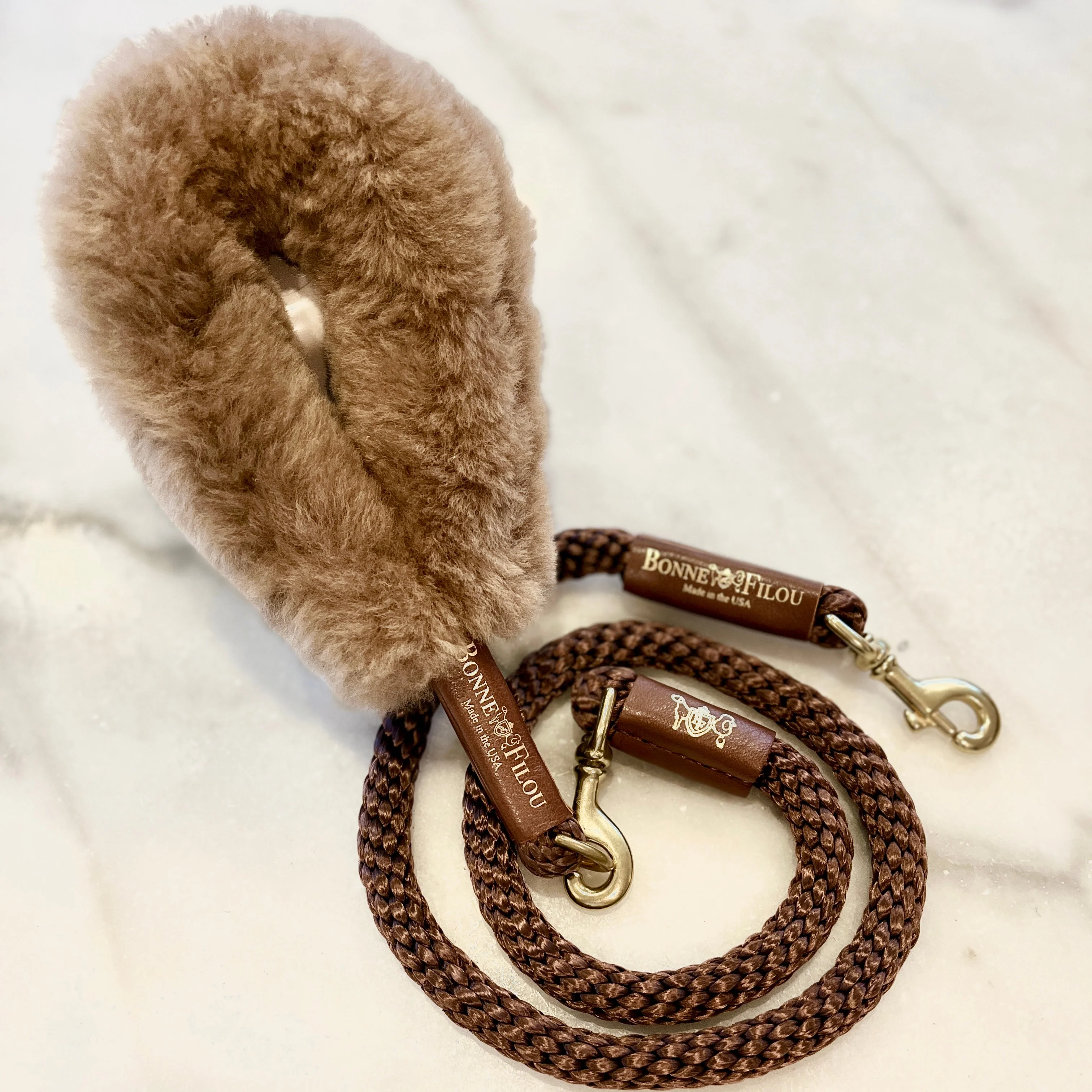 Bundle Shearling Fur Grip + Rope Leash for Dogs - Image 6