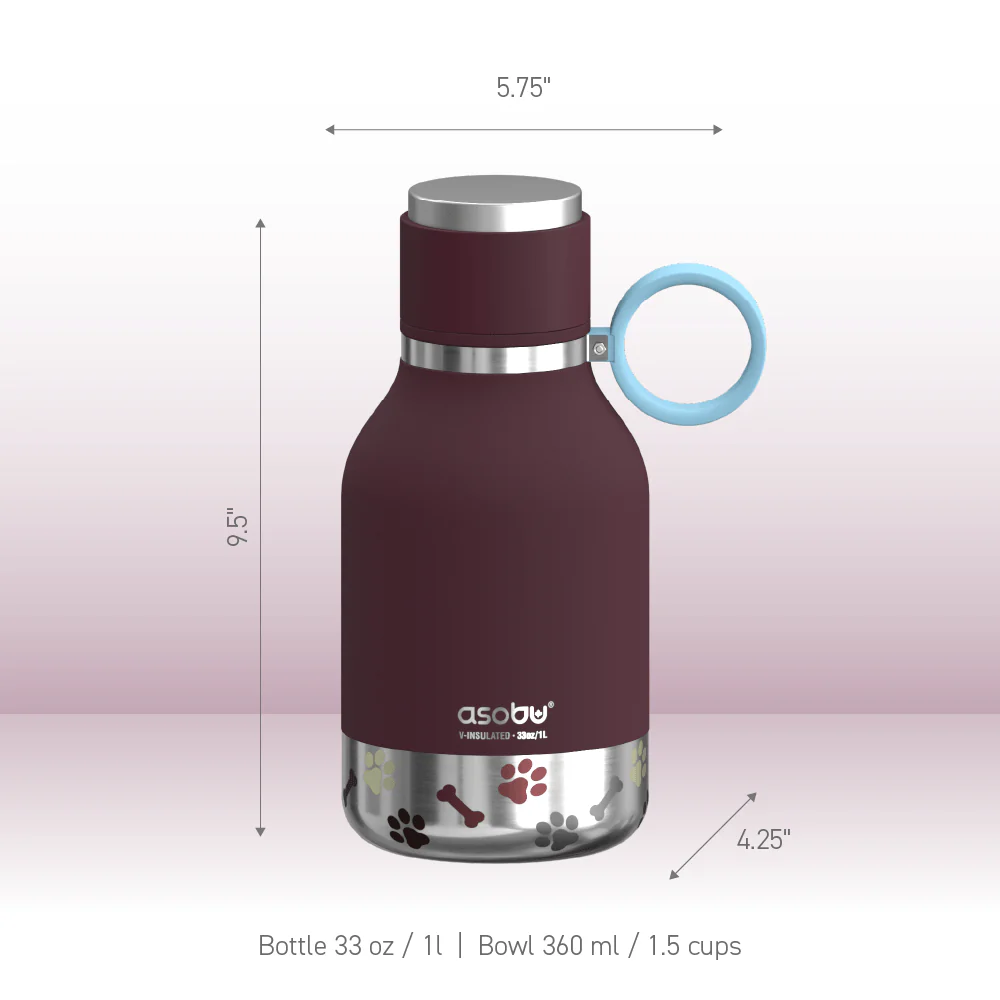 Burgundy Dog Bowl Bottle by ASOBU® - Image 6