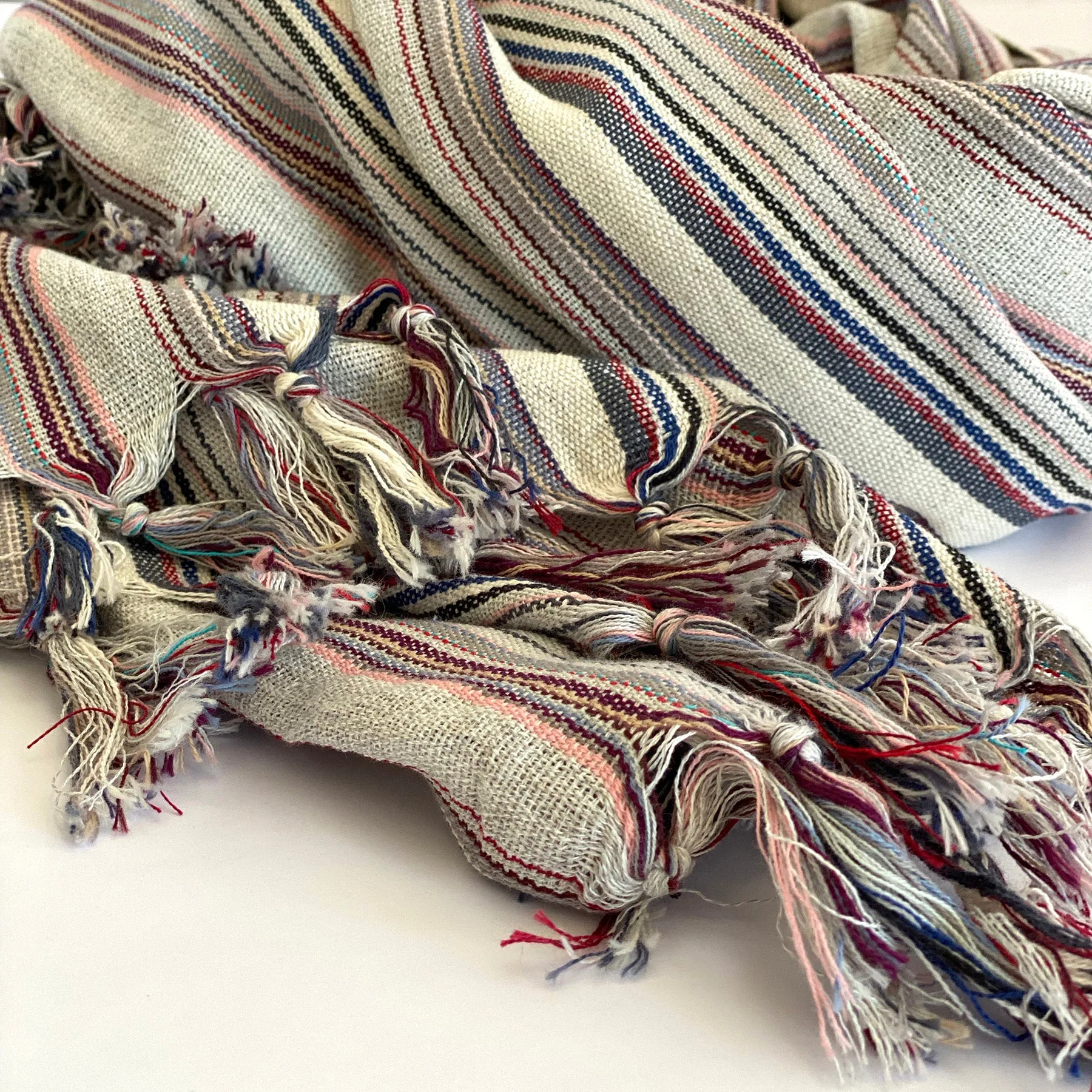 Casablanca Sustainable Turkish Towel / Blanket - Gray by Hilana Upcycled Cotton - Image 3