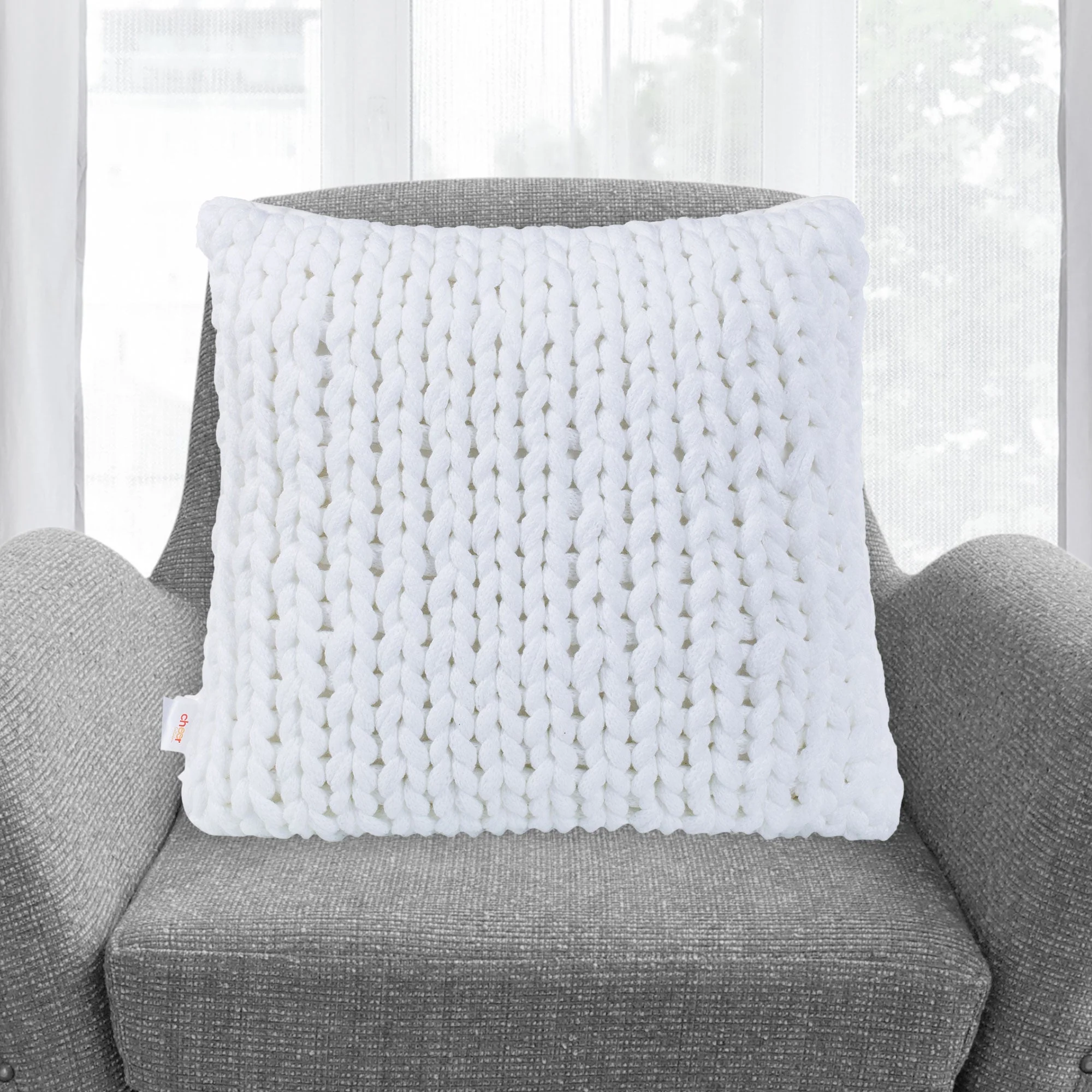 Cheer Collection 18" x 18" Knitted Throw Pillow - Image 47