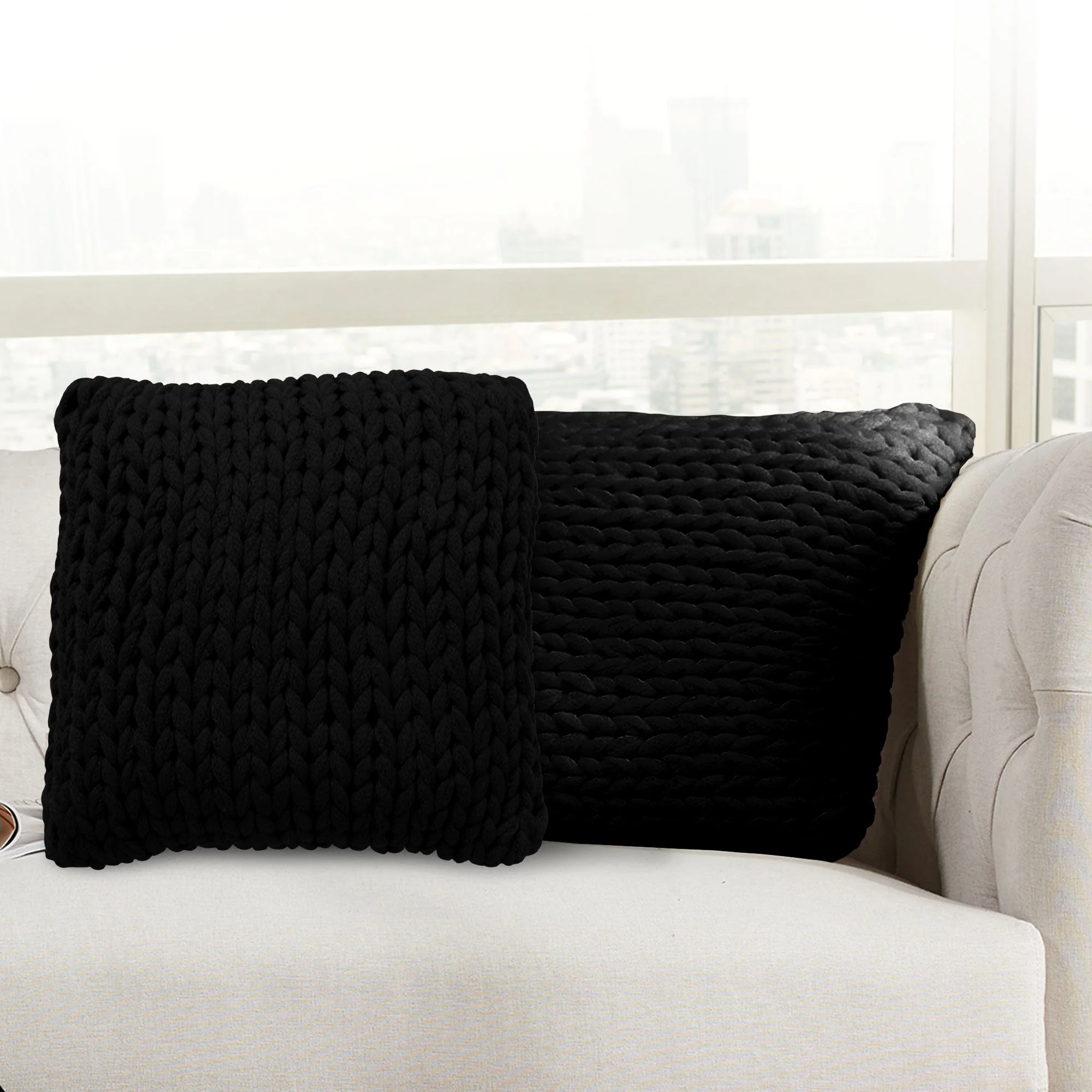 Cheer Collection 18" x 18" Knitted Throw Pillow - Image 5