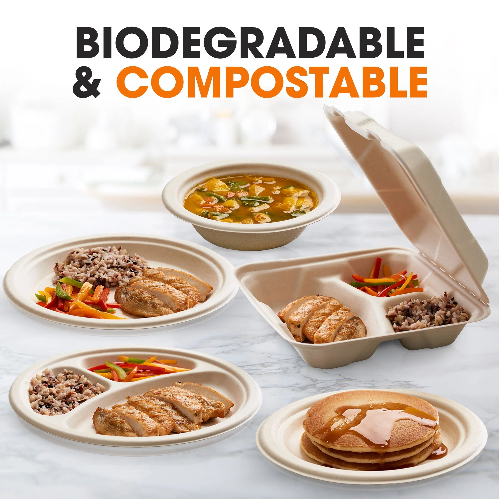 Cheer Collection 7 Inch Biodegradable Plates - 100% Compostable Paper Plates | Eco Friendly Disposable - Image 7