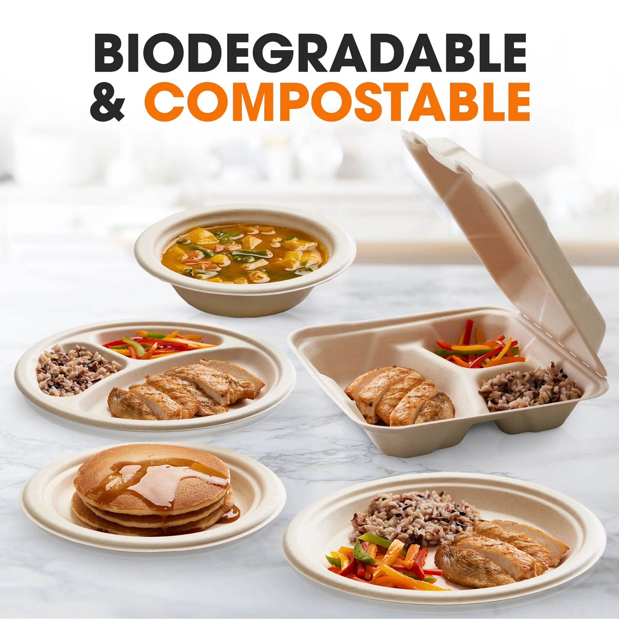 Cheer Collection 9 inch Compostable Plates - 100% Biodegradable - Image 7