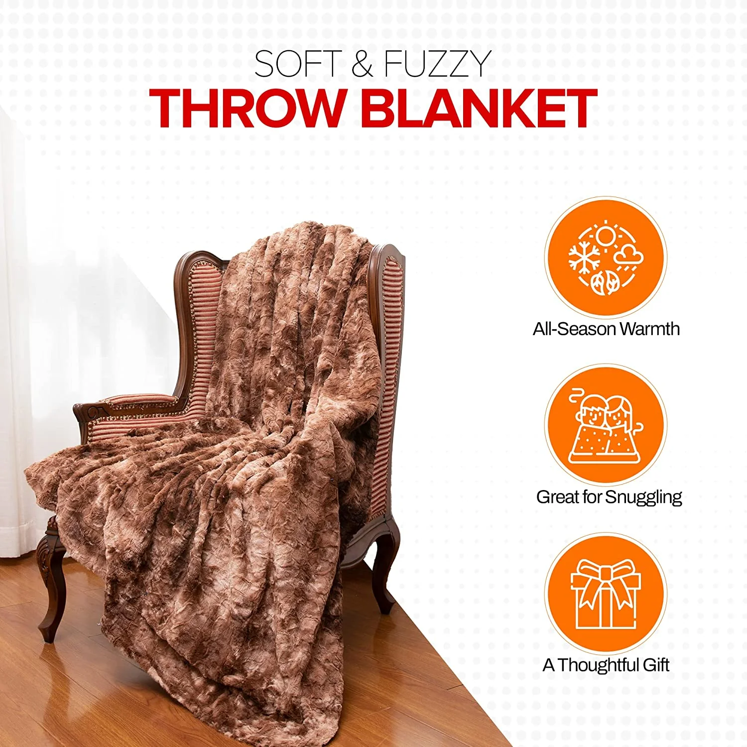 Cheer Collection Faux Fur Throw Blanket for Couch, Beds, Bedroom and Living Room - Image 10