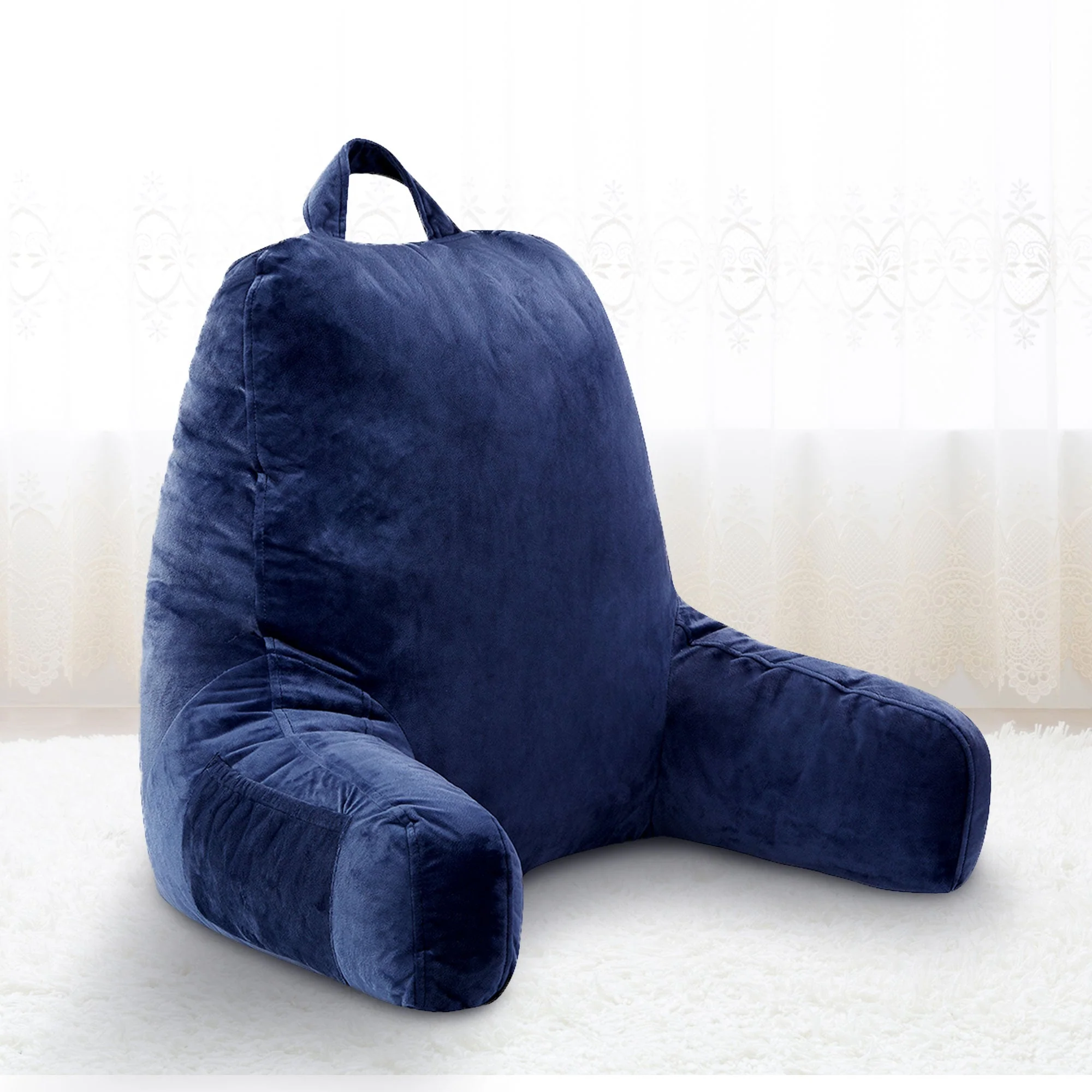 Cheer Collection Kids Size Reading and Gaming Pillow with Armrest - Plush Fiber Filled Backrest Pillow - Image 33