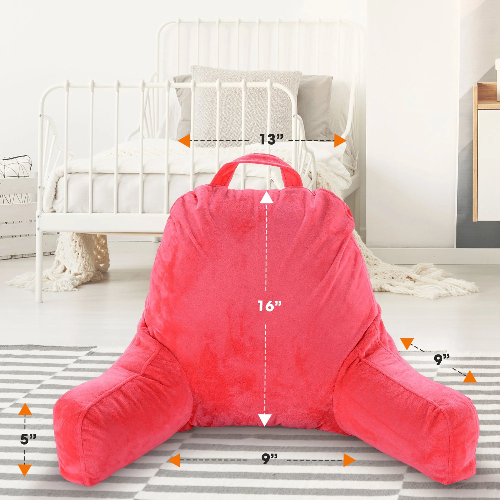 Cheer Collection Kids Size Reading Pillow with Arms for Sitting Up in Bed - Image 24