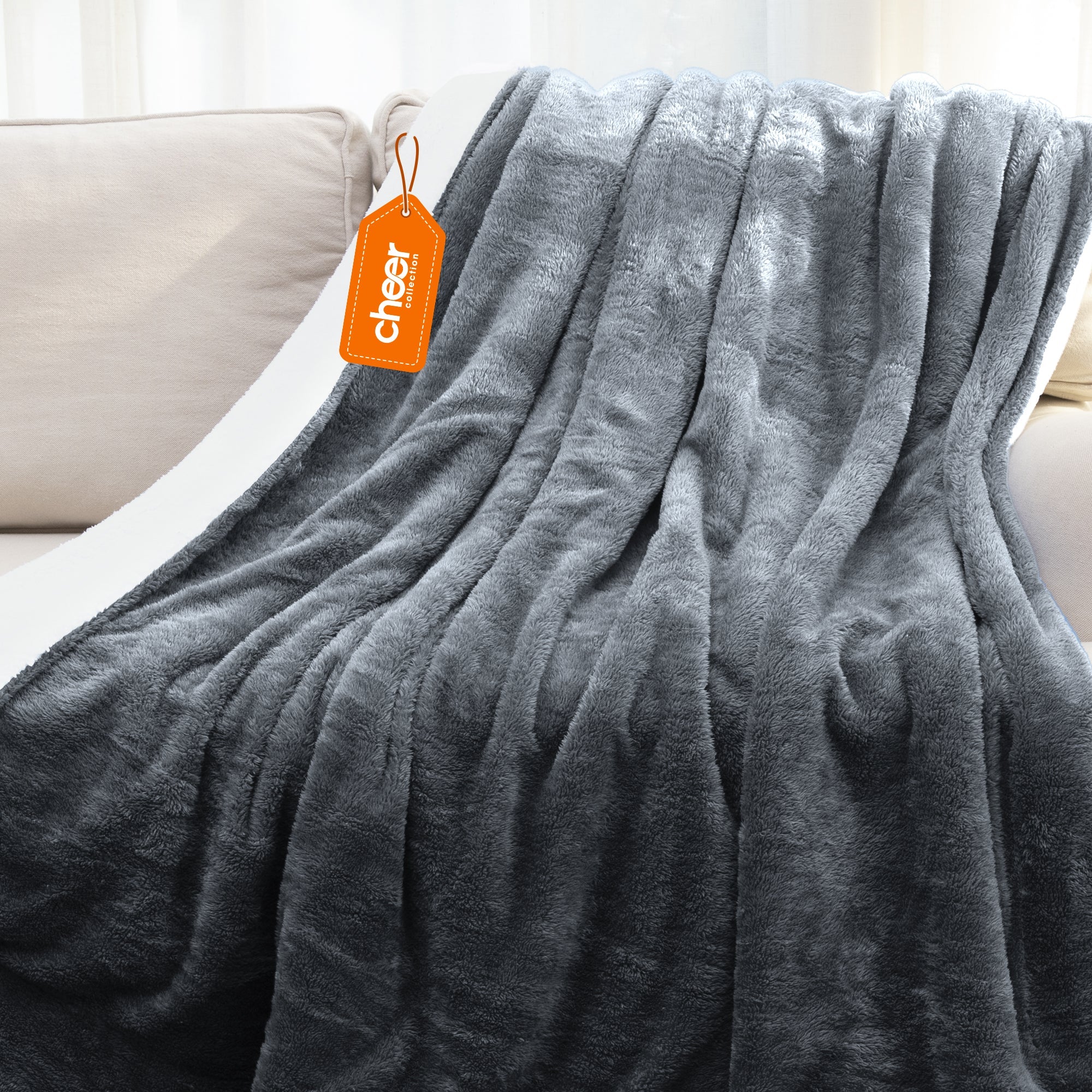 Cheer Collection Microsherpa Throw Blanket - Luxury Soft Velvet, Elegant Decorated, Stylish Accent Blanket - Image 18