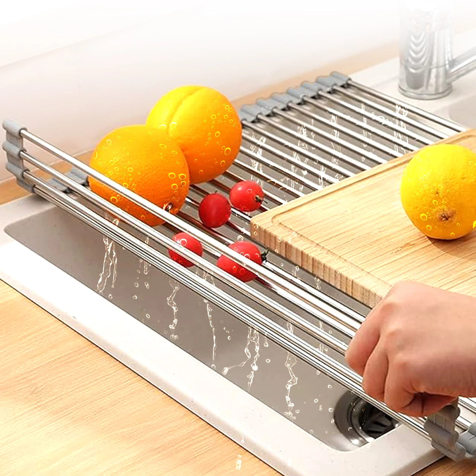 Cheer Collection Multipurpose Dish Drying Rack –  Non-Slip Stainless Steel, Heat Resistant and Dishwasher Safe - Image 8