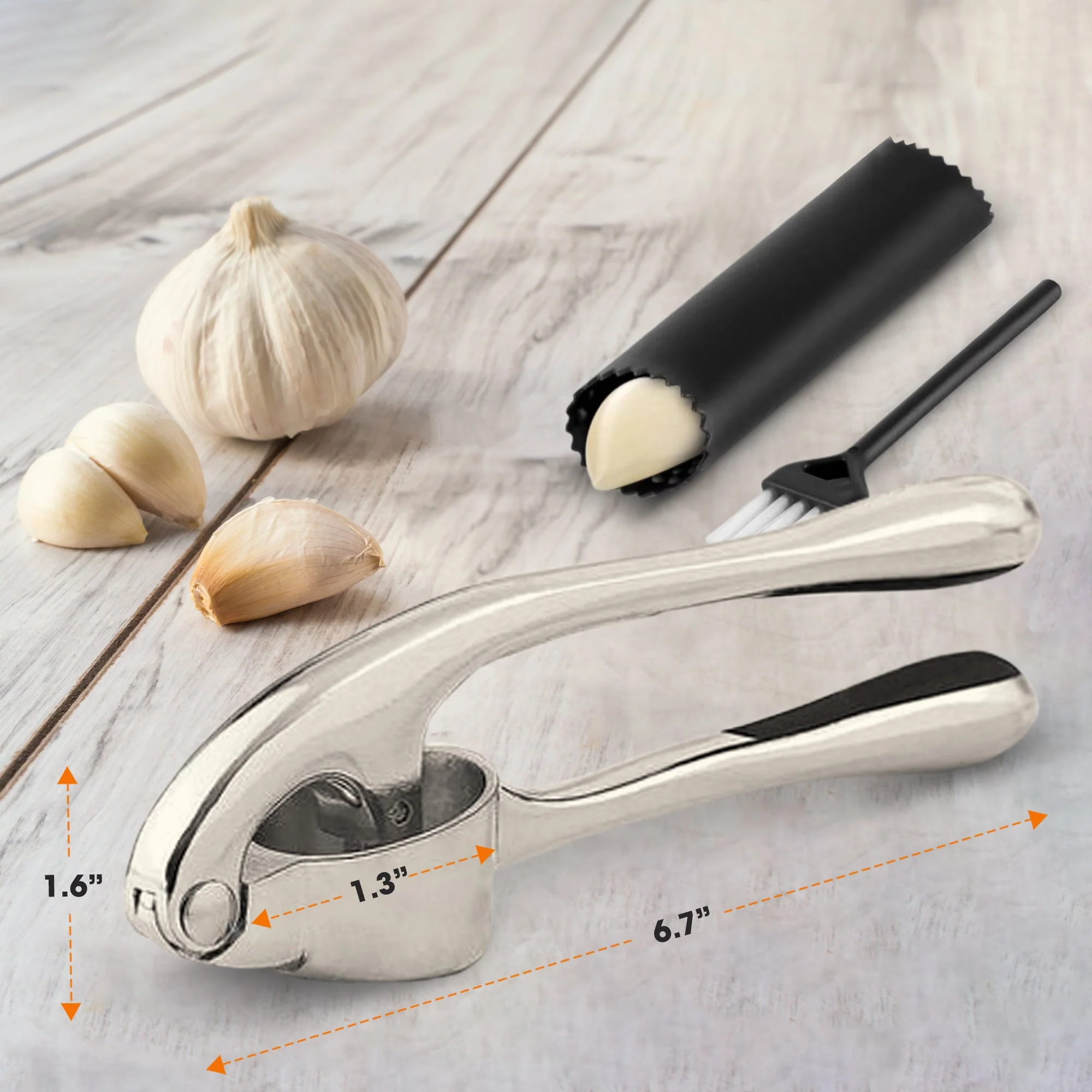 Cheer Collection Premium Garlic Crusher ā Effortless Garlic Pressing and Mincing with Ergonomic Handle and Easy-Clean Design - Image 4