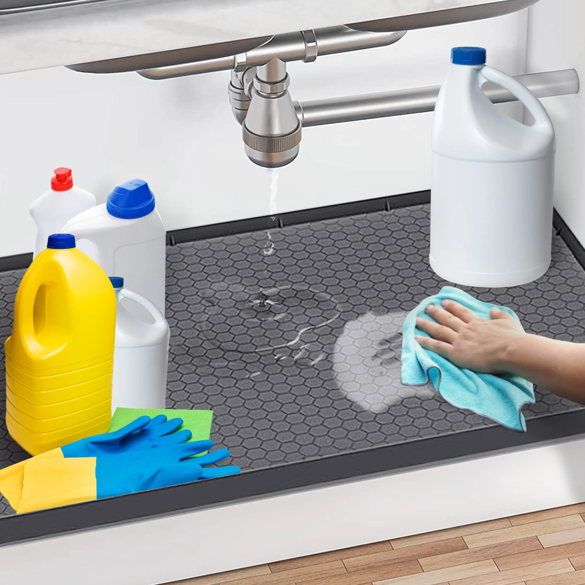 Cheer Collection Premium Silicone Undersink Mat – Waterproof, Non-Slip, Drainage Design - Image 23