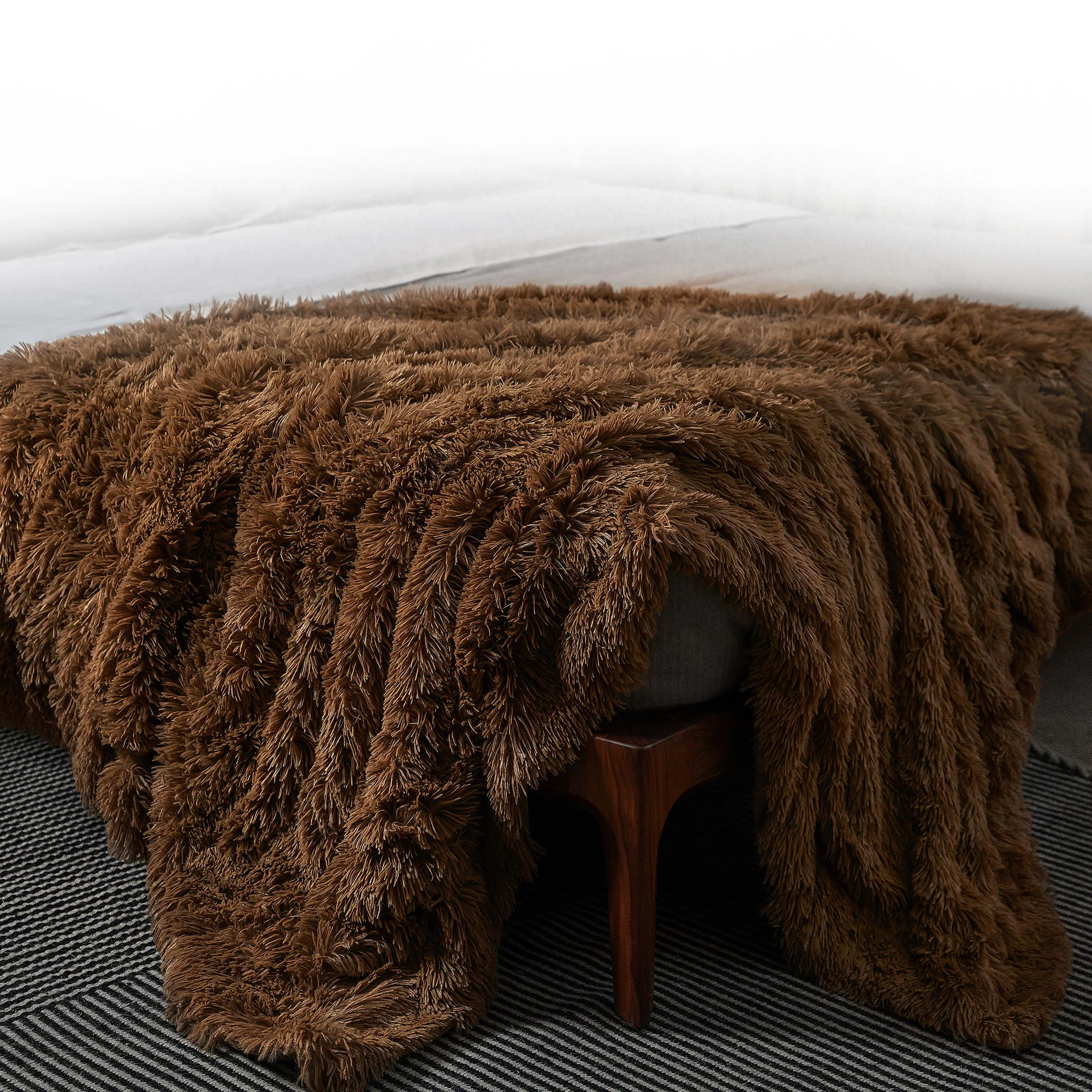Cheer Collection Reversible Faux Fur Accent Throw Blanket - Image 23
