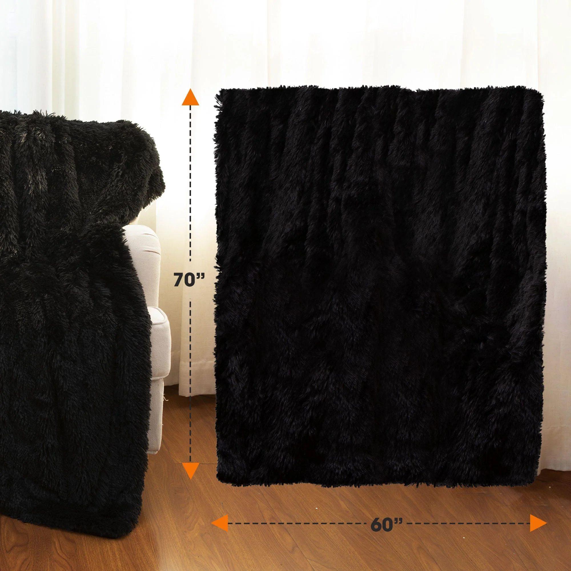 Cheer Collection Reversible Faux Fur Accent Throw Blanket - Image 4