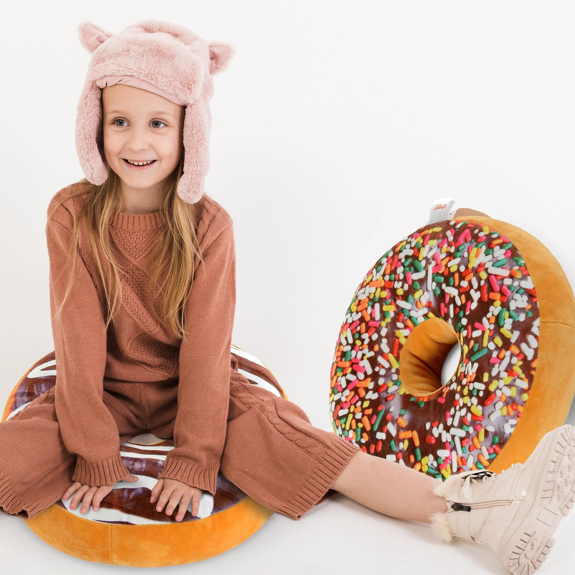 Cheer Collection Reversible Plush Donut Throw Pillow - Image 10
