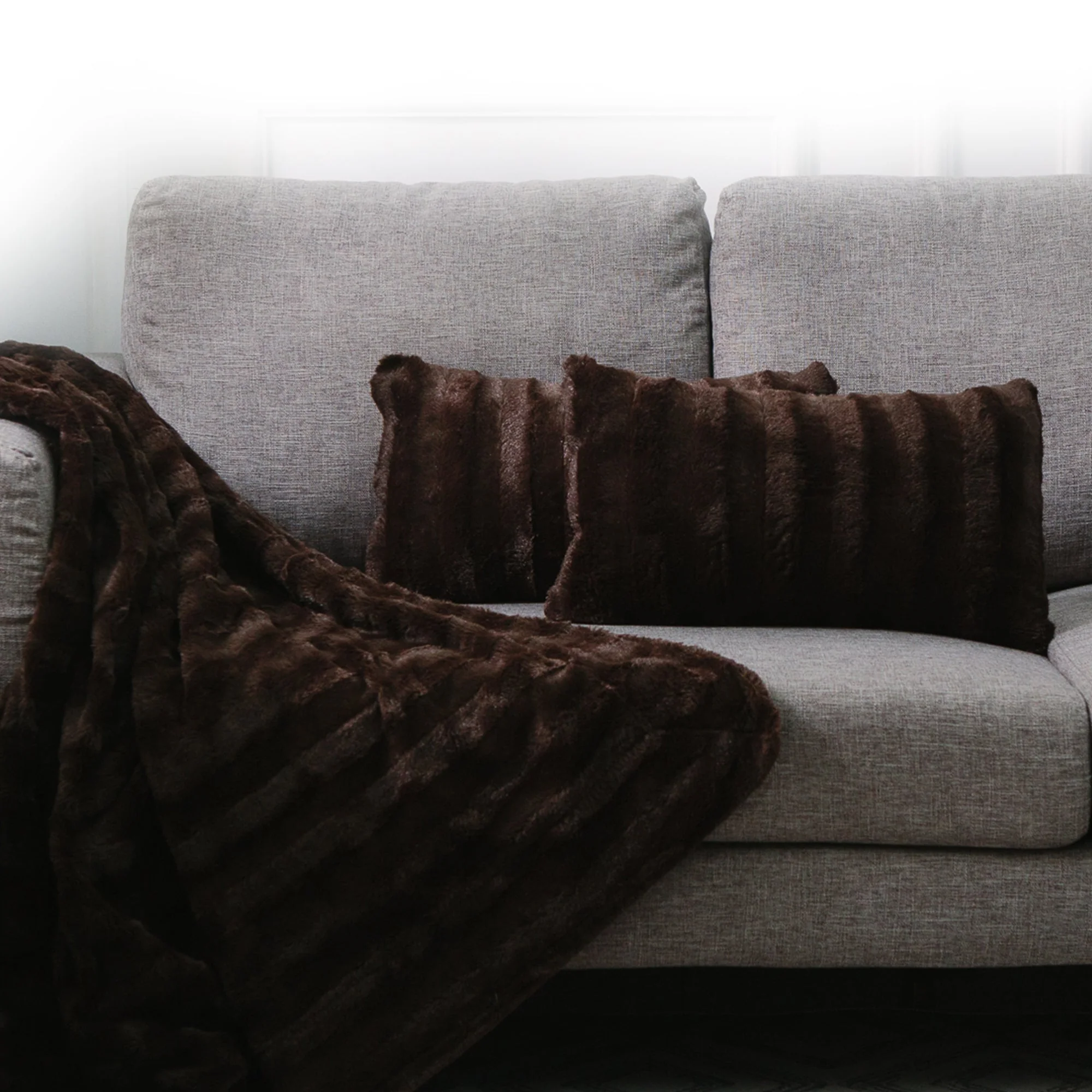 Cheer Collection Set of 2 Decorative Throw Pillows - Reversible Faux Fur to Microplush Accent Pillows by 12"x 20" - Image 34