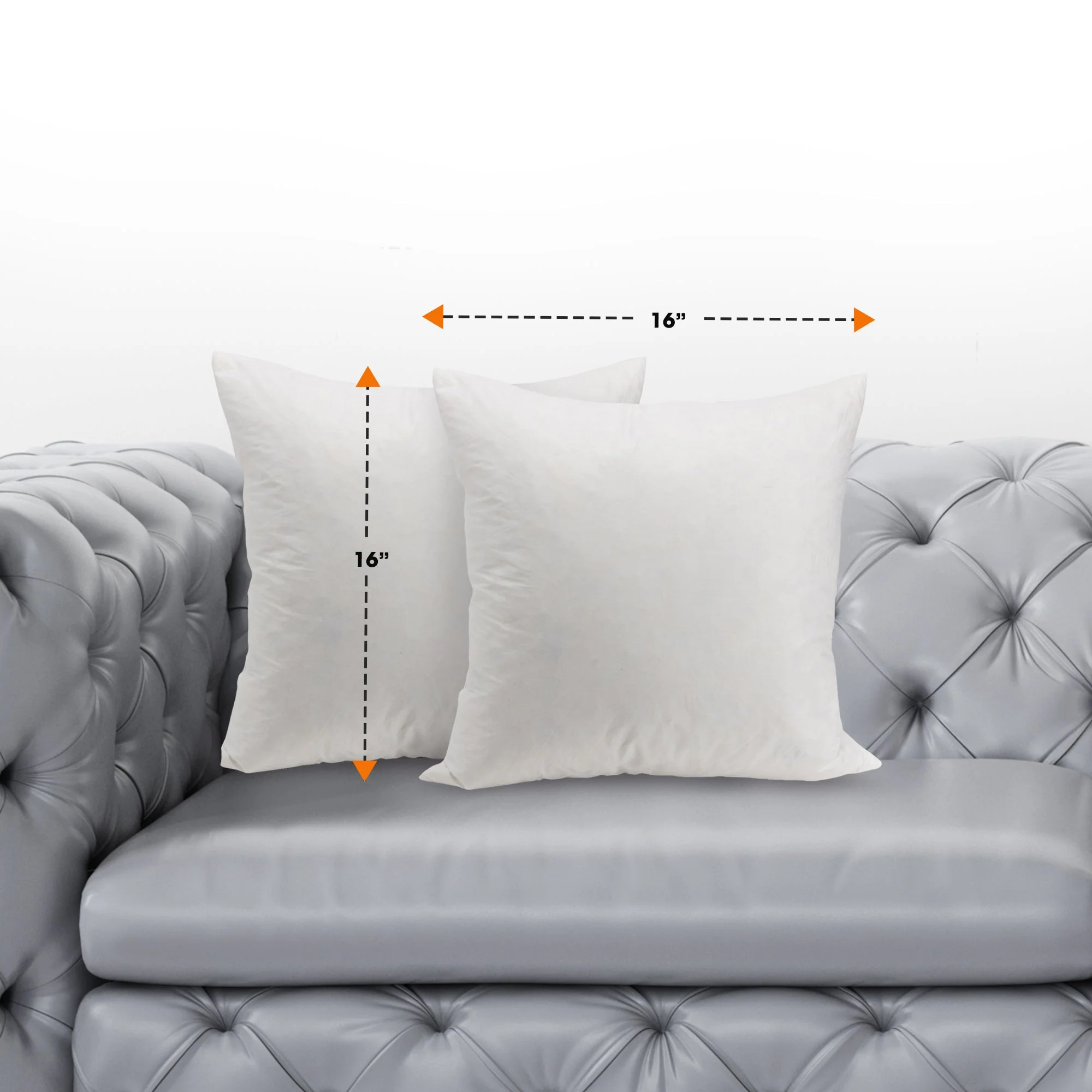 Cheer Collection Set of 2 Down and Feather Throw Pillow Insert | Square Couch Cushion Pillow Form, Sham Stuffer - Image 3