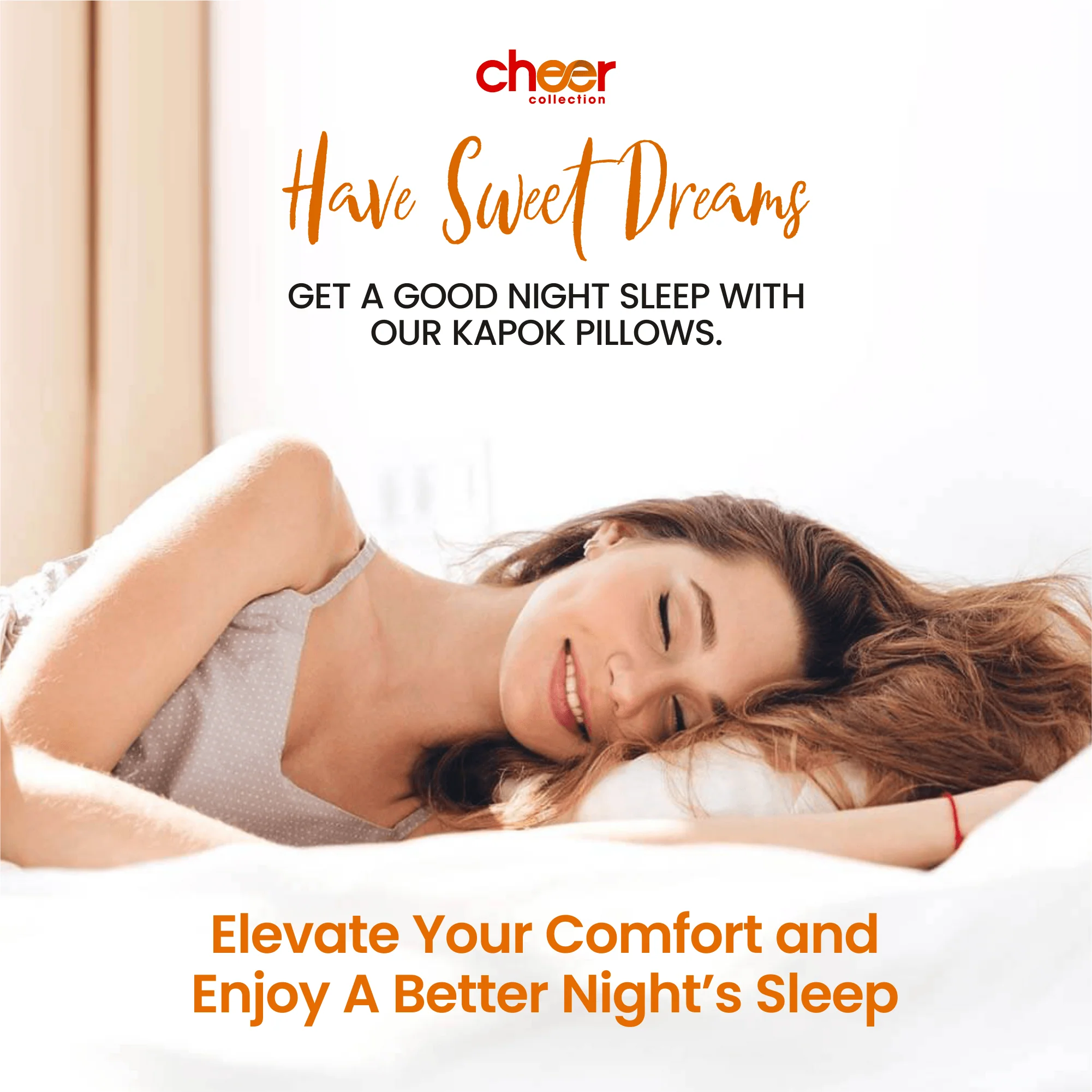 Cheer Collection Set of 2 Organic Kapok Bed Pillows, Fiber Filled Sleeping Pillows with Breathable Cotton Shell - Image 7