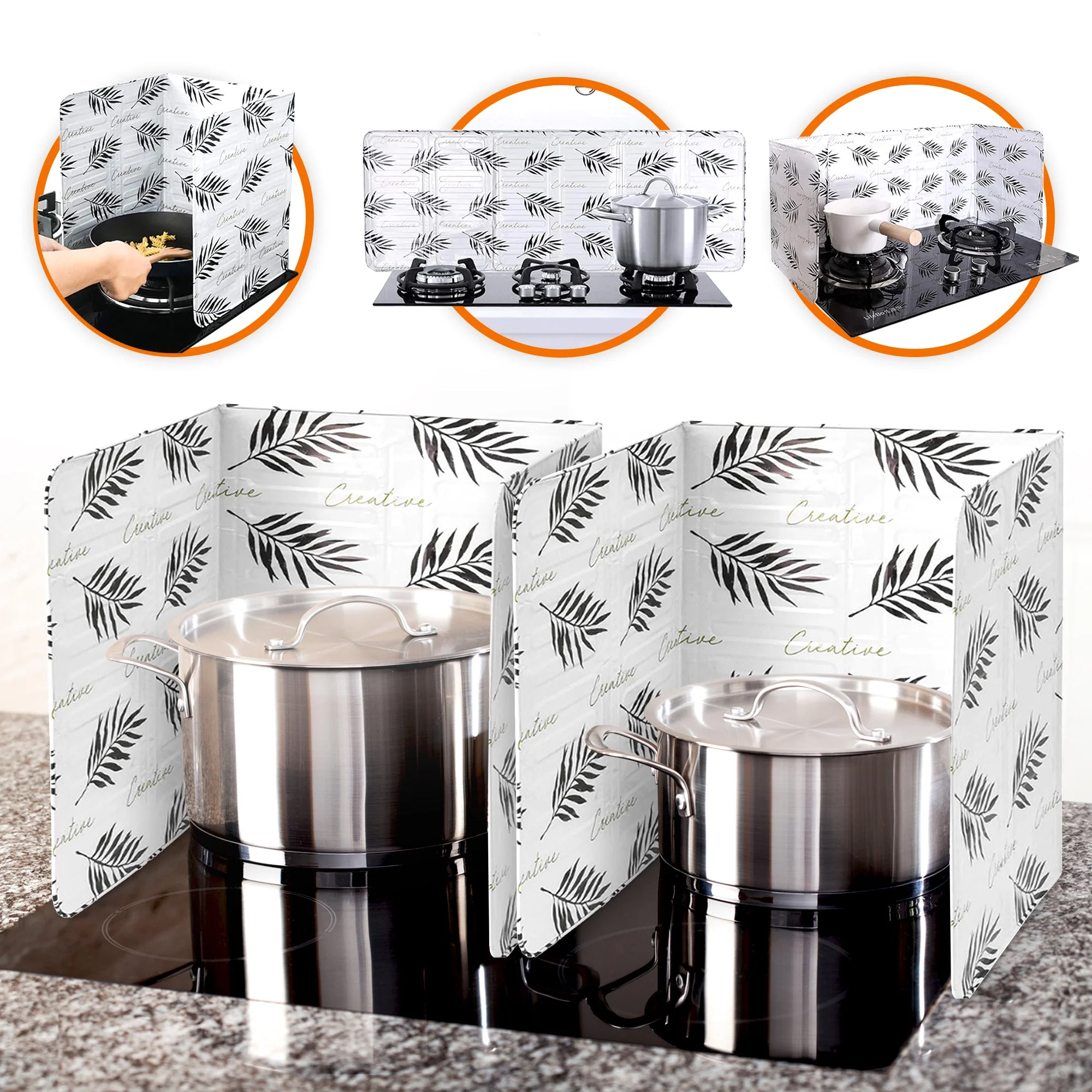 Cheer Collection Set of 2 Tri-Fold Aluminum Oil Splatter Guard Plates - Image 11