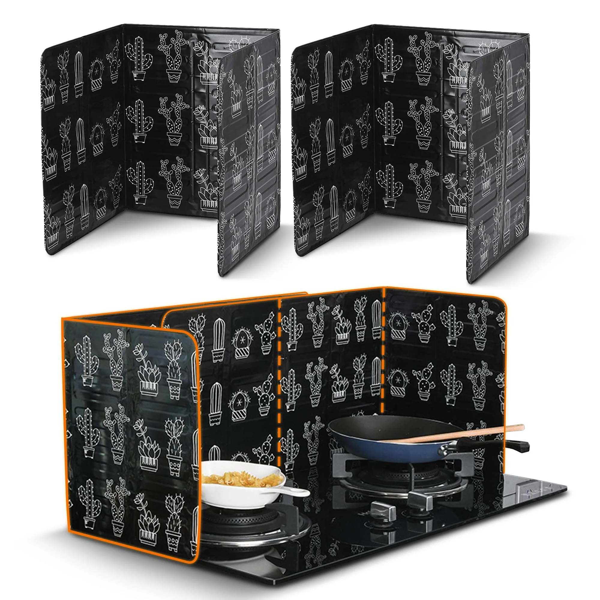 Cheer Collection Set of 2 Tri-Fold Aluminum Oil Splatter Guard Plates - Image 2