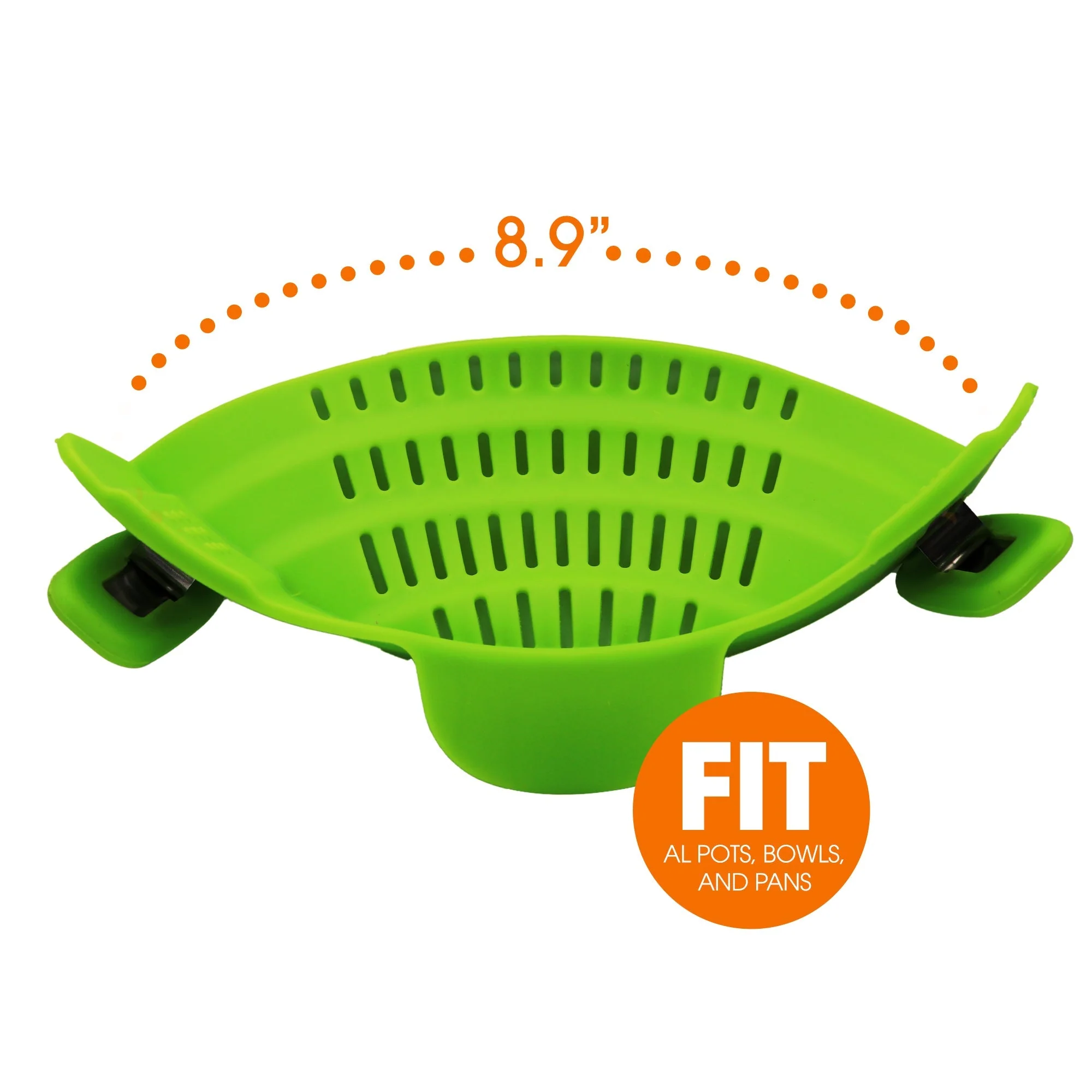 Cheer Collection Silicone Clip on Pot Strainer, Heat-resistant Snap-On Strainer for Pasta, Noodles, Rice, Meats and Vegetables - Image 3