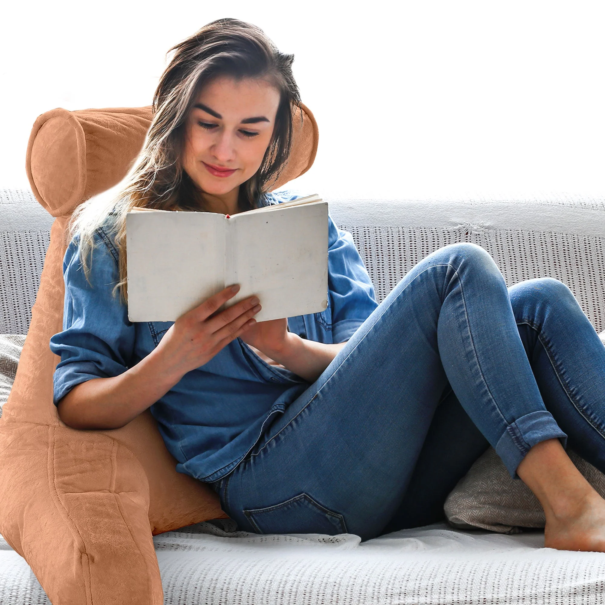 Cheer Collection TV & Reading Pillow with Detachable Cervical Bolster Backrest , Washable - Image 11