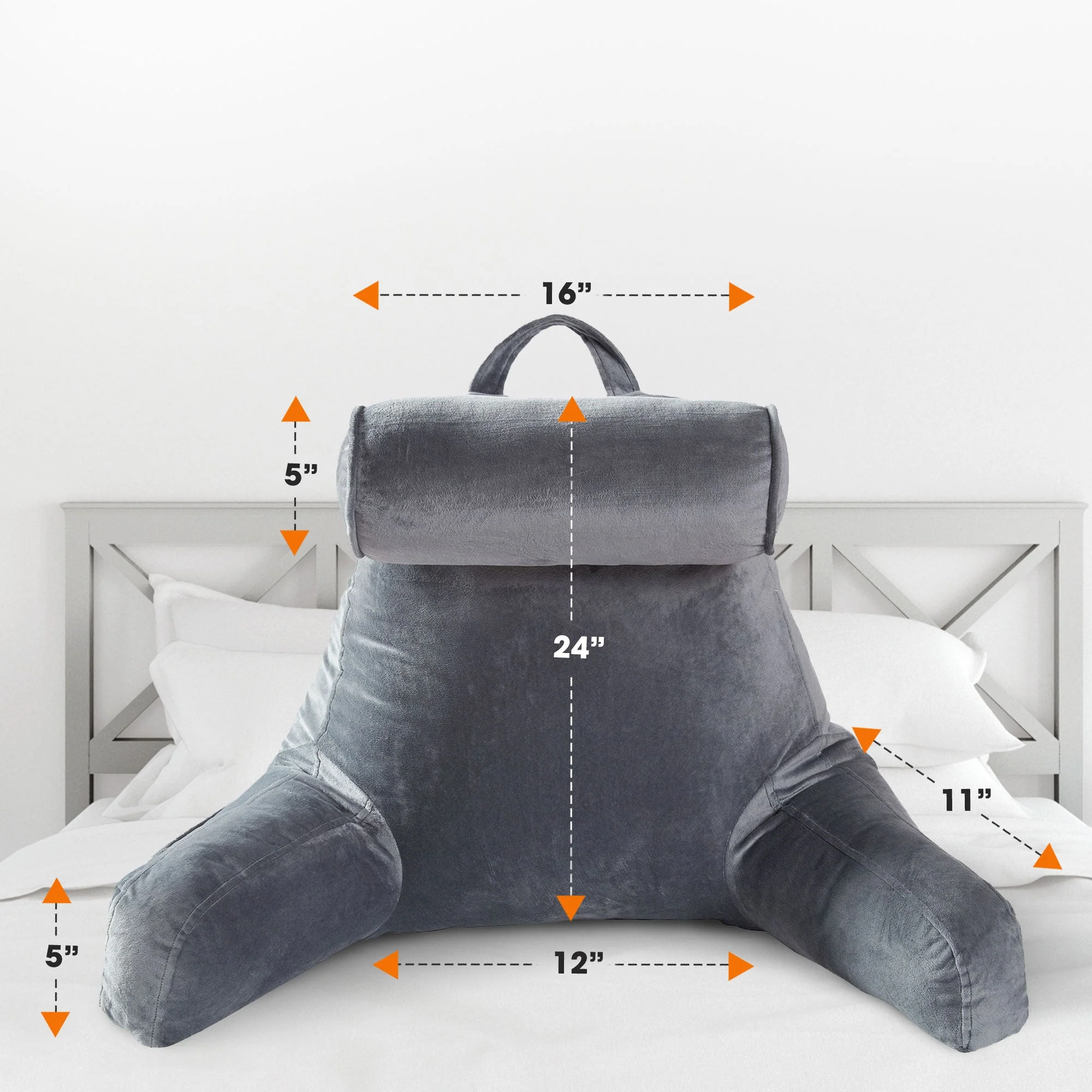 Cheer Collection TV & Reading Pillow with Detachable Cervical Bolster Backrest , Washable - Image 17