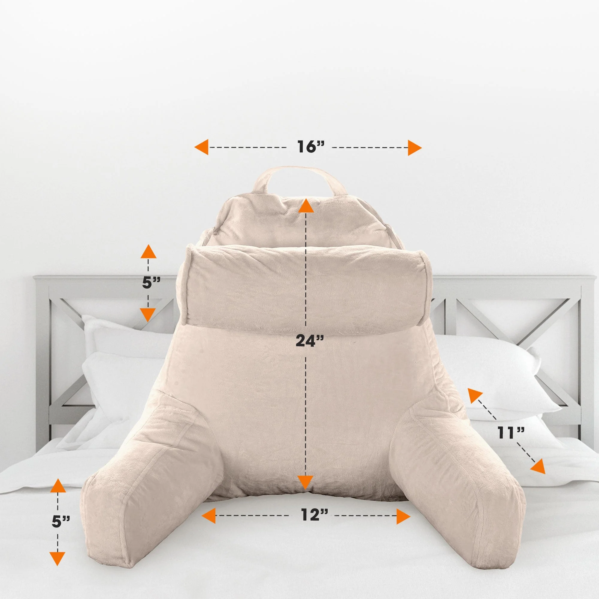 Cheer Collection TV & Reading Pillow with Detachable Cervical Bolster Backrest , Washable - Image 31