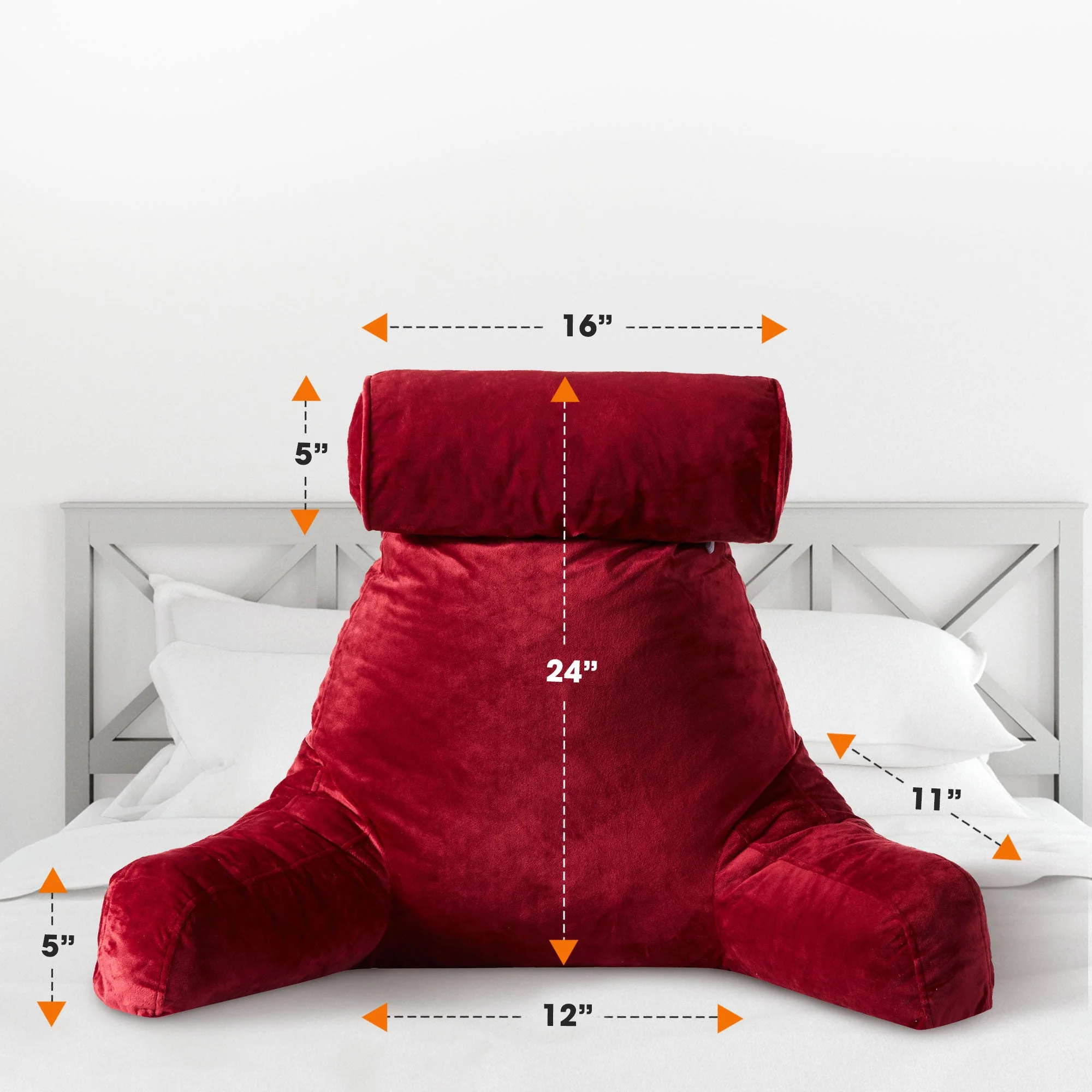 Cheer Collection TV & Reading Pillow with Detachable Cervical Bolster Backrest , Washable - Image 38
