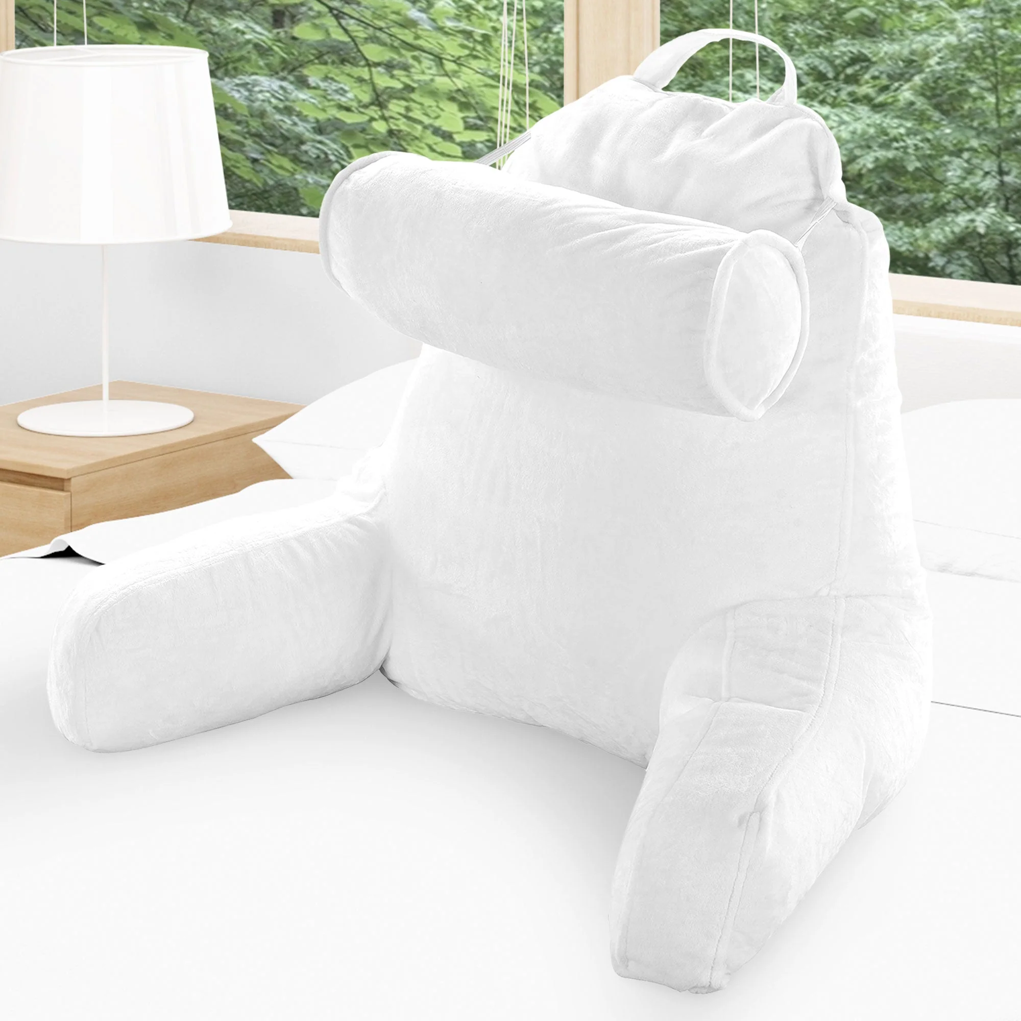 Cheer Collection TV & Reading Pillow with Detachable Cervical Bolster Backrest , Washable - Image 64