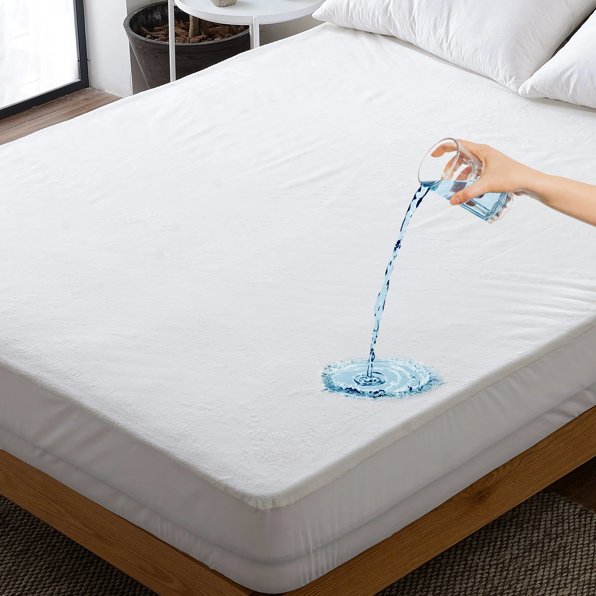 Cheer Collection Velvet Plush Waterproof Mattress Protector - Assorted Sizes - Image 9