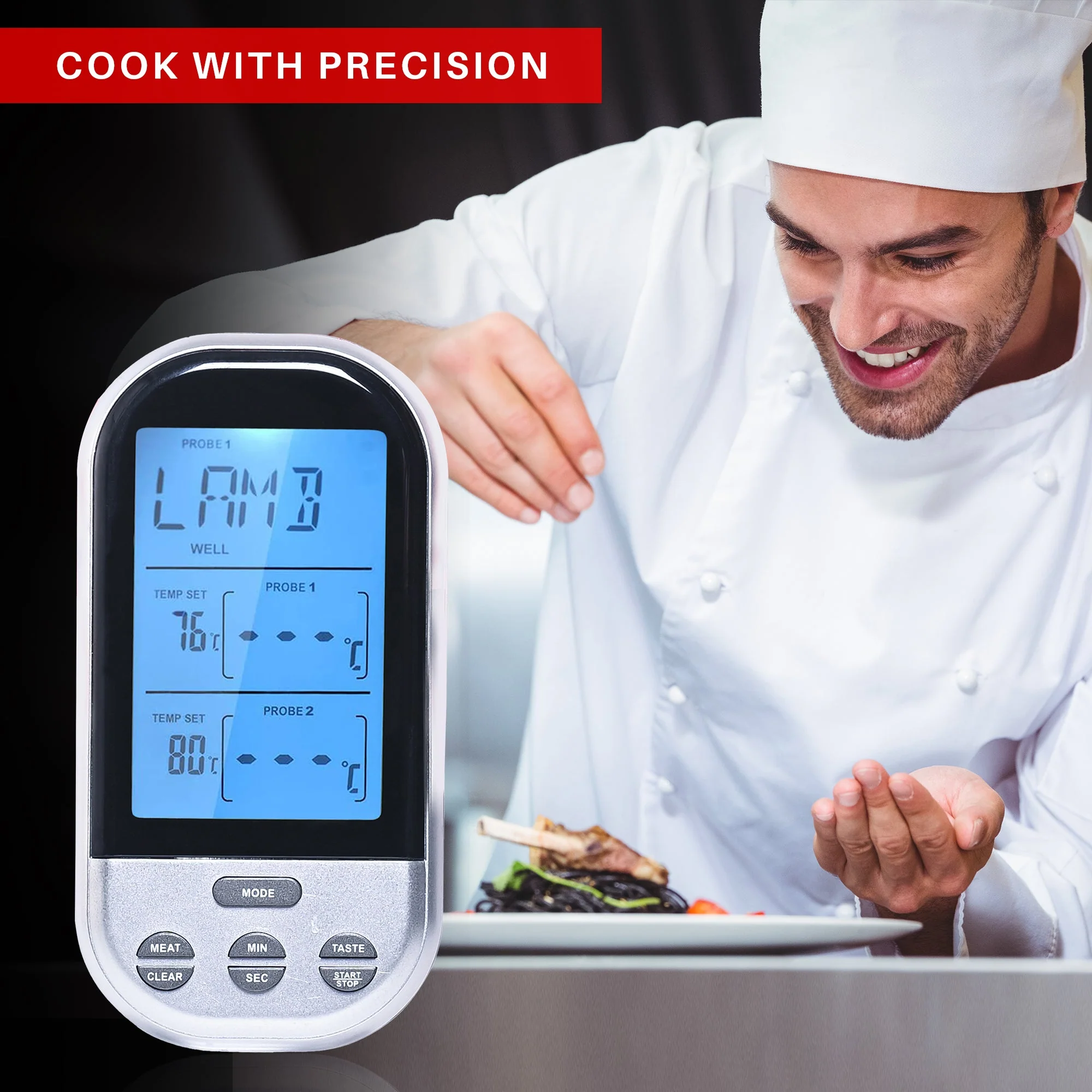 Cheer Collection Wireless Digital Food Thermometer - Image 4
